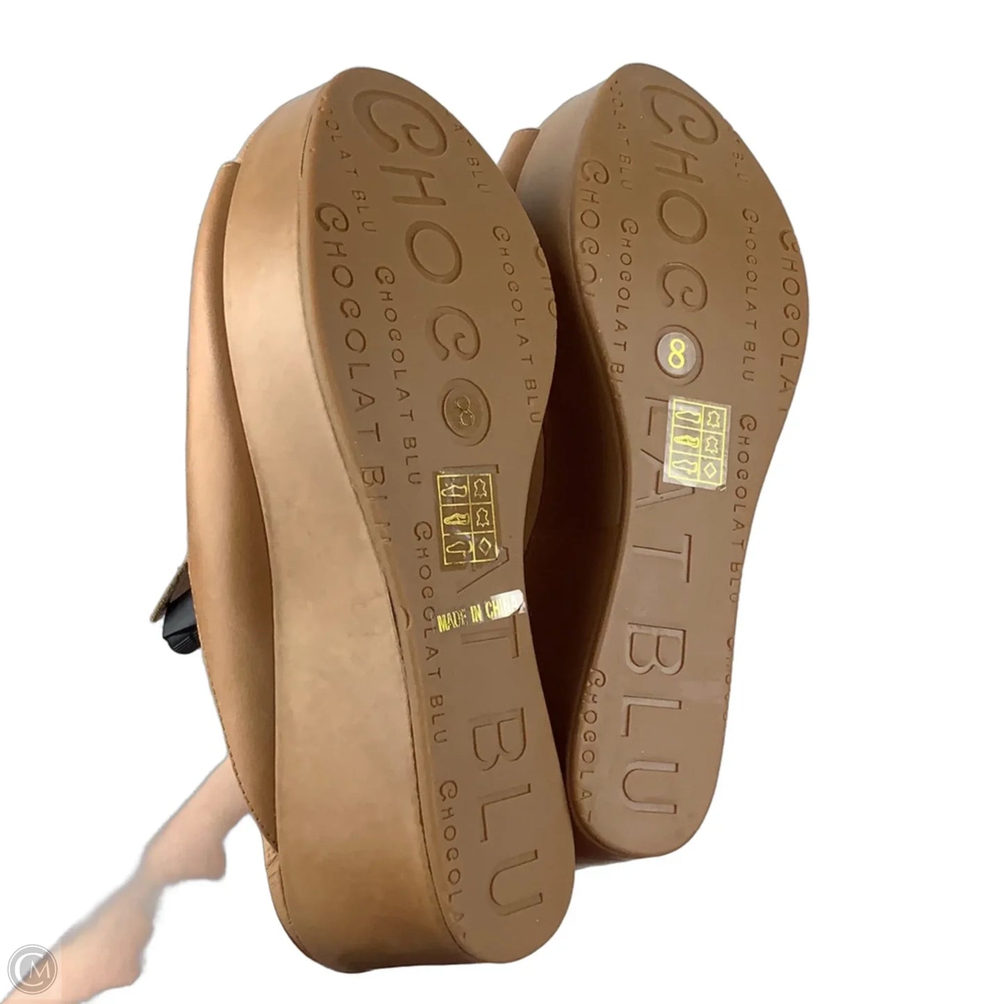 Sandals Heels Block By Clothes Mentor In Brown, Size: 8