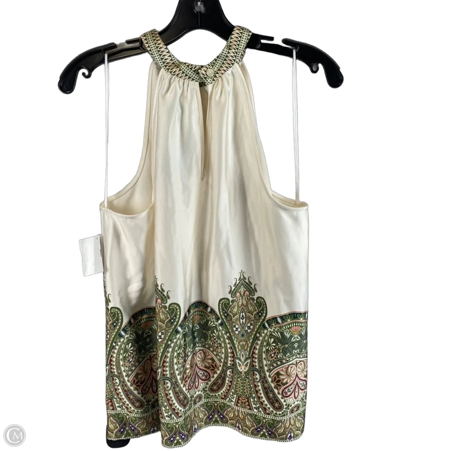 Top Sleeveless By Liverpool In Green & White, Size: M