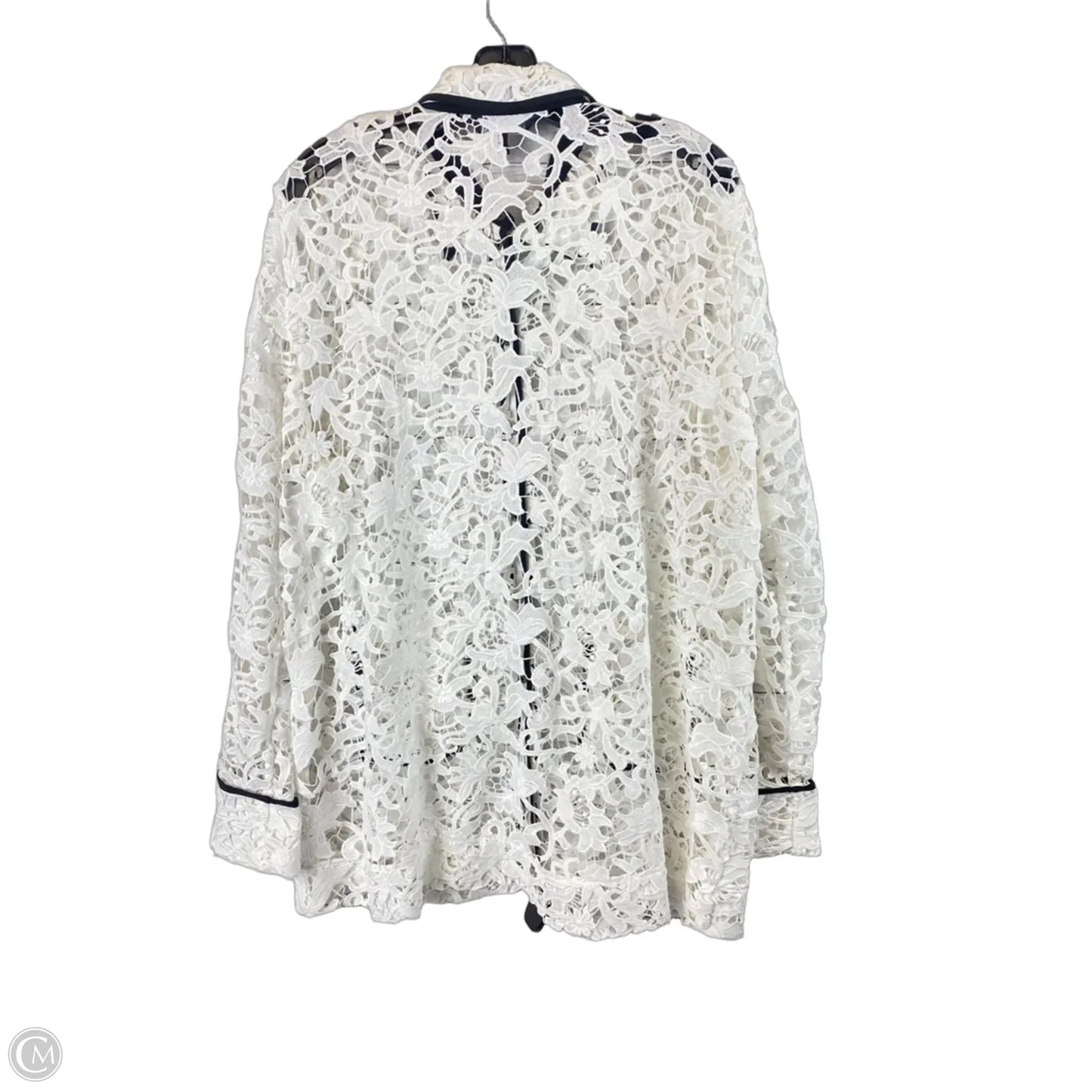 Jacket Shirt By Ming Wang In White, Size: Xl