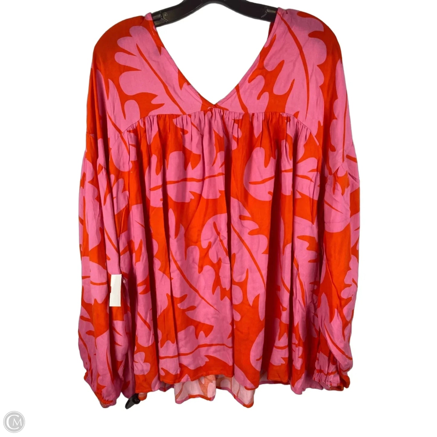 Top Long Sleeve By Michelle Mcdowell In Orange & Pink, Size: Xxl