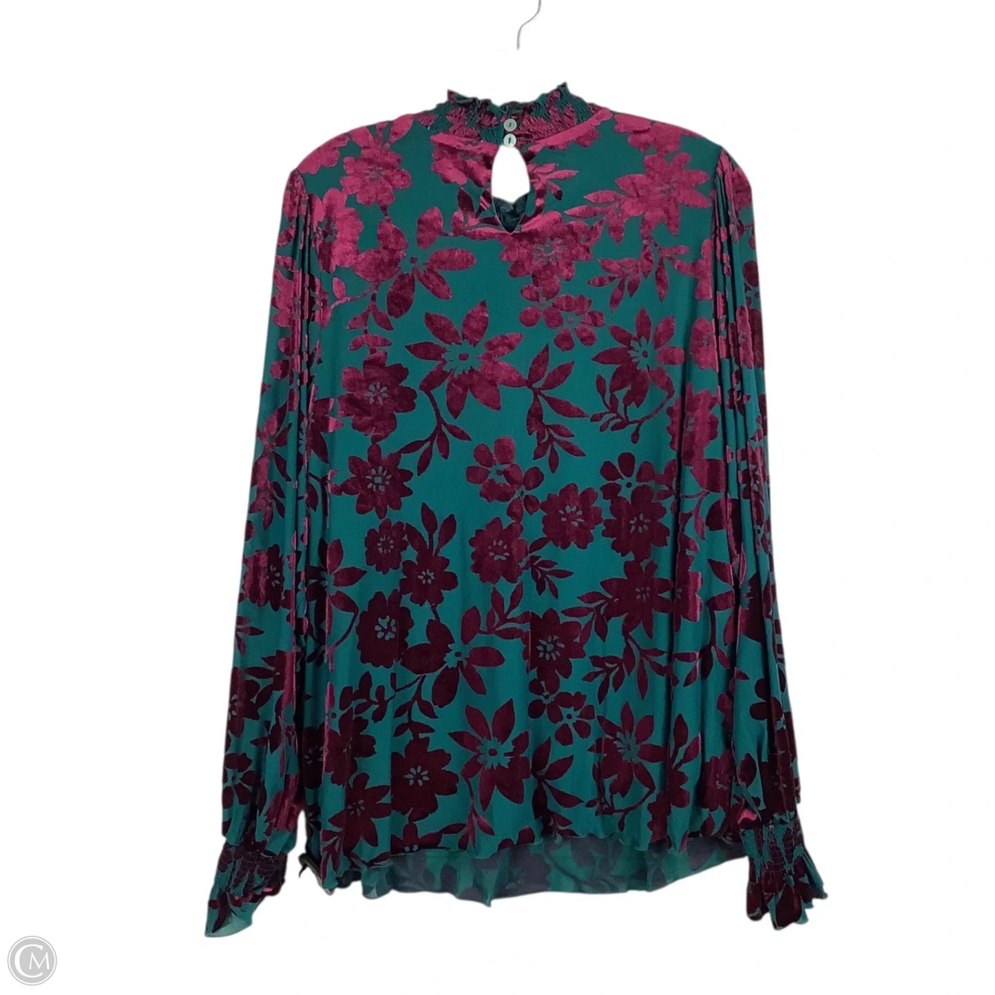 Top Long Sleeve By Easel In Green & Purple, Size: M