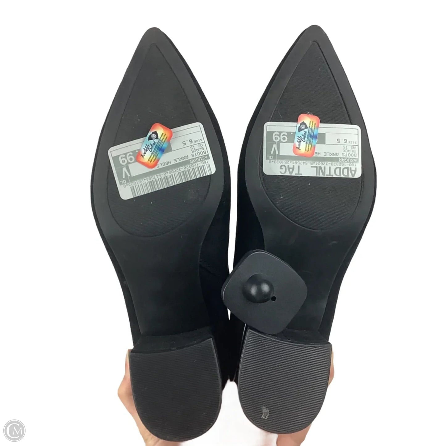 Boots Ankle Heels By Sugar In Black, Size: 6.5