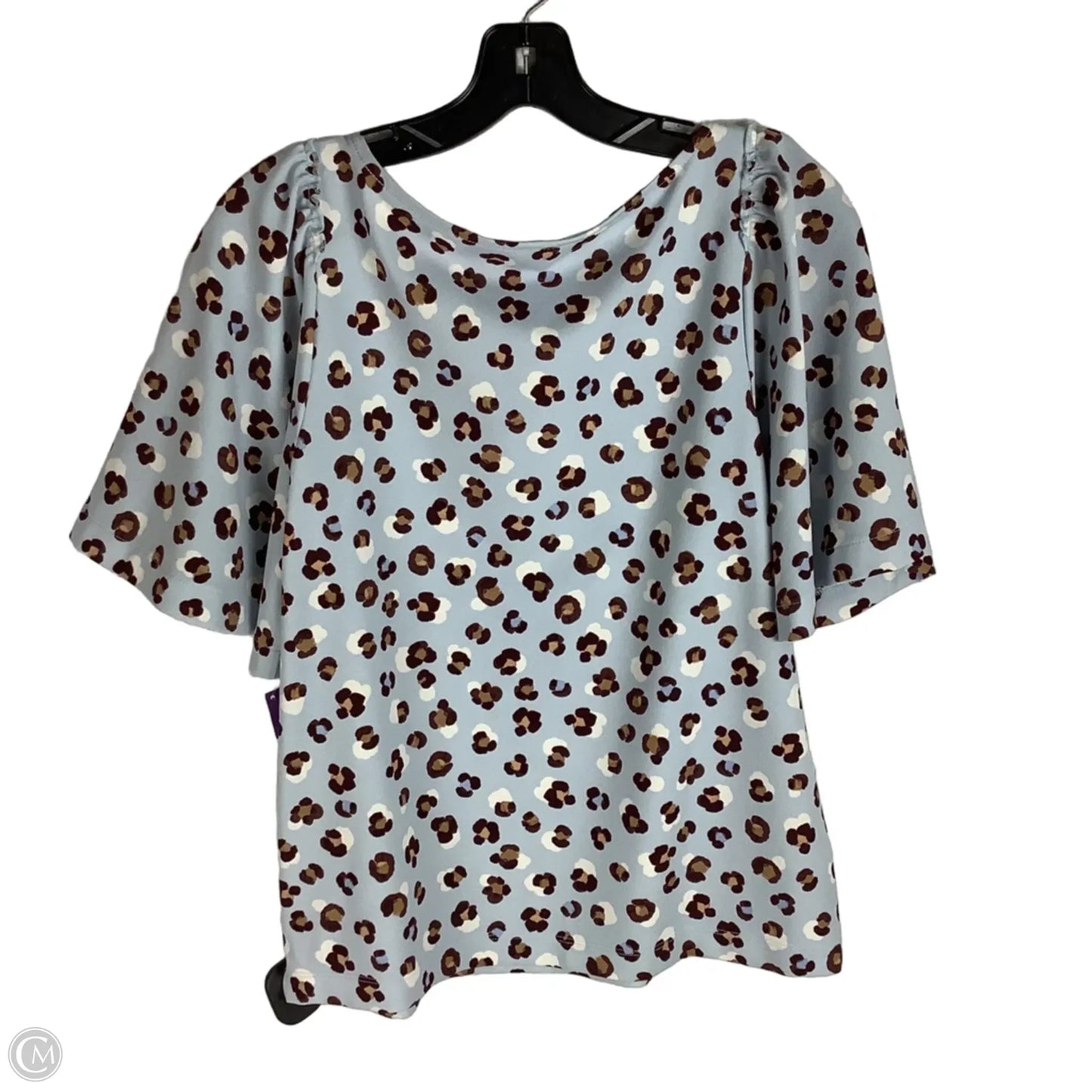 Top Short Sleeve By Ann Taylor In Animal Print, Size: S
