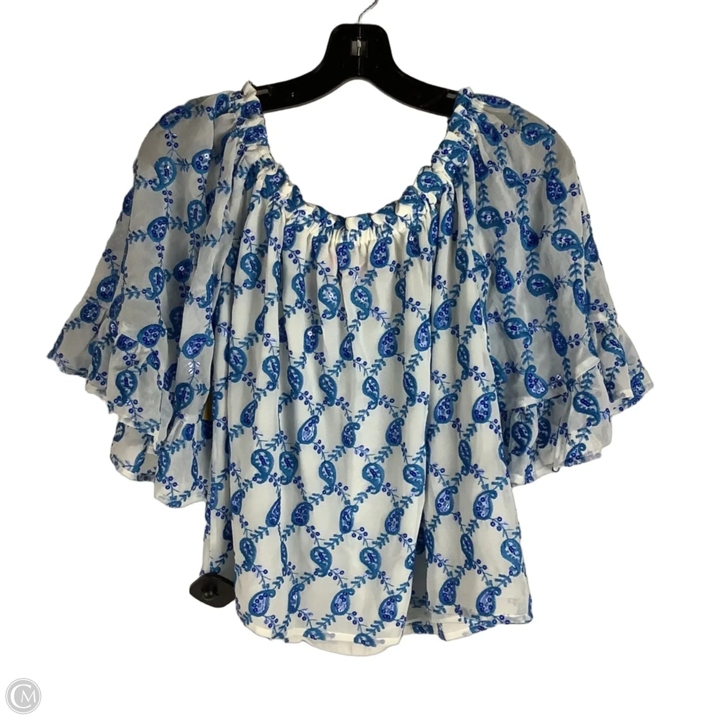Top Short Sleeve Designer By Lilly Pulitzer In Blue, Size: S