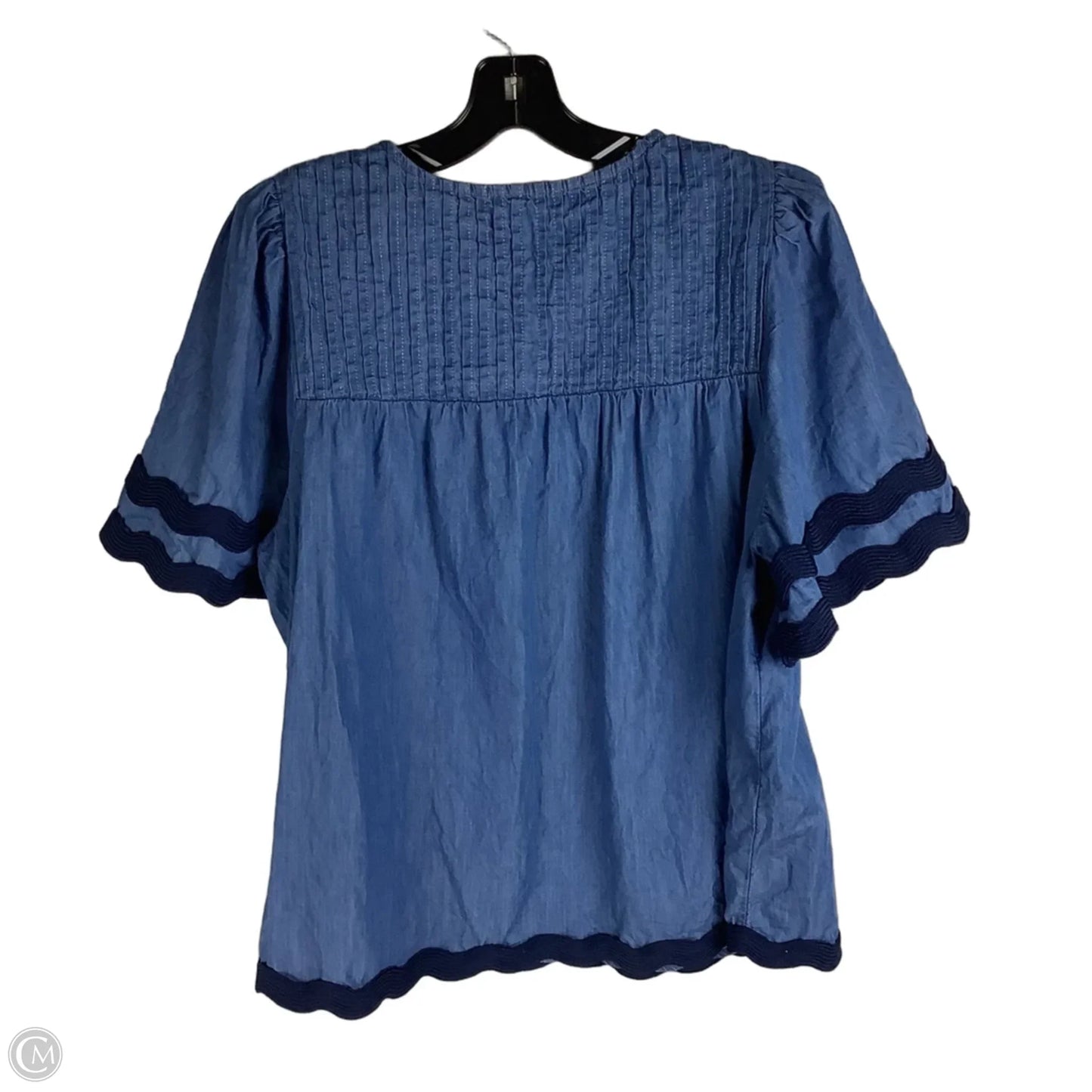 Top Short Sleeve By Crown And Ivy In Blue Denim, Size: Xxl