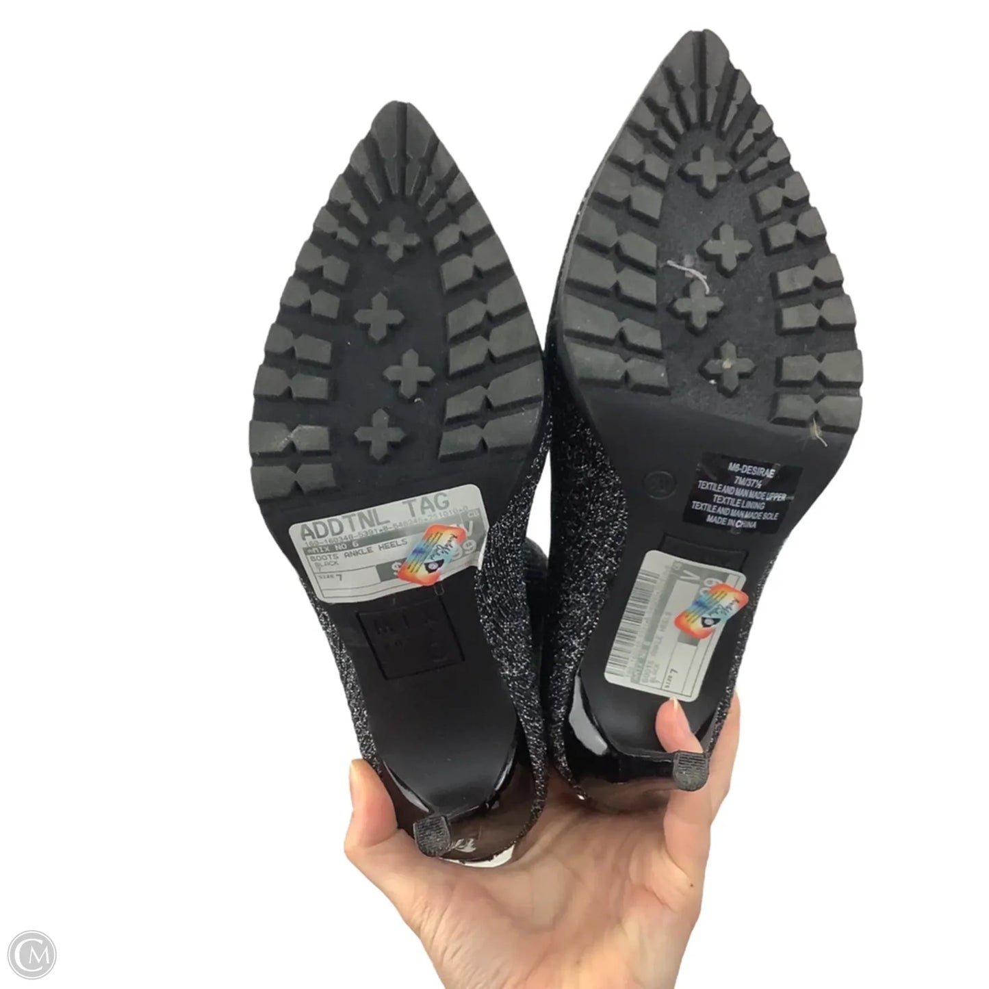 Boots Ankle Heels By Mix No 6 In Black, Size: 7