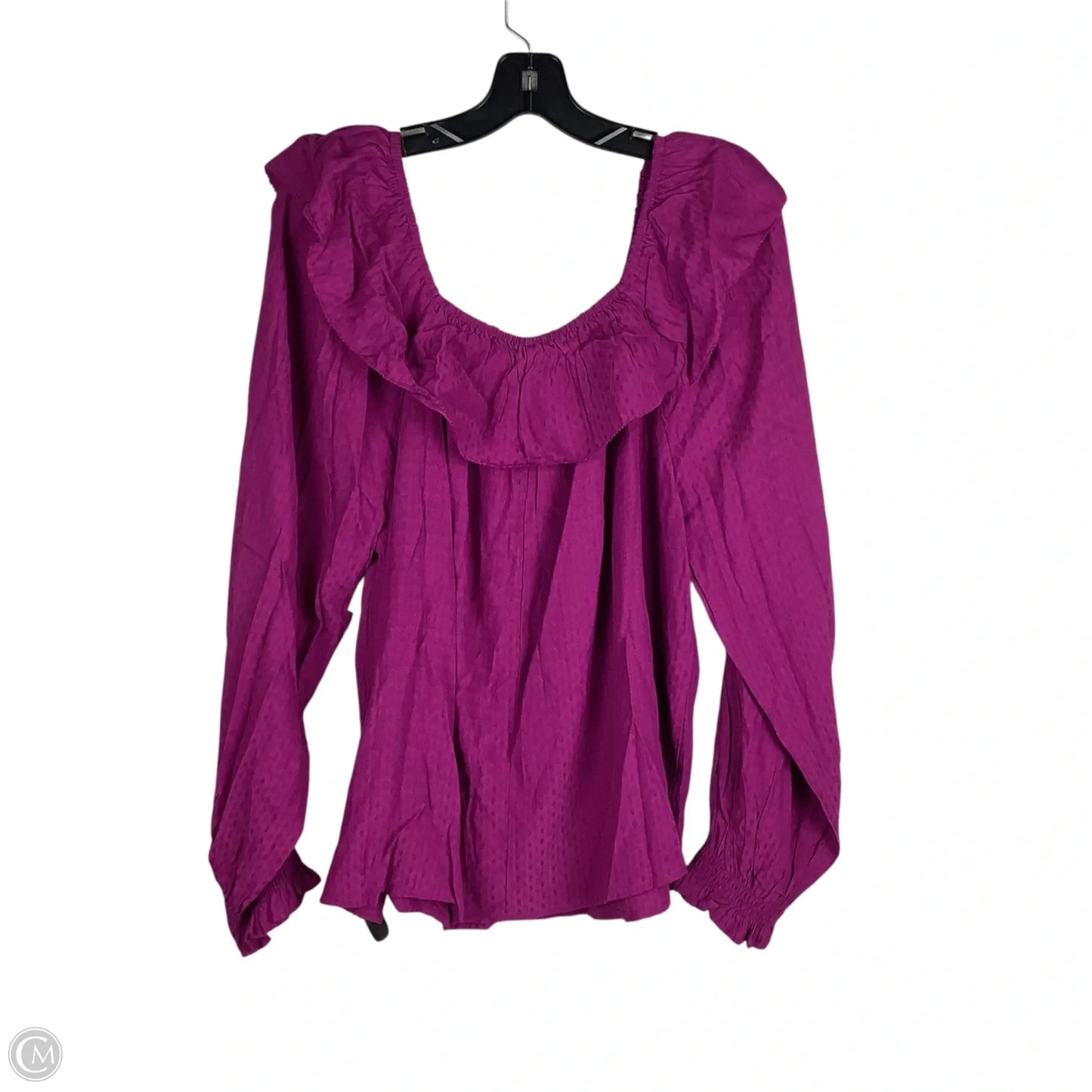 Top Long Sleeve By Knox Rose In Purple, Size: M