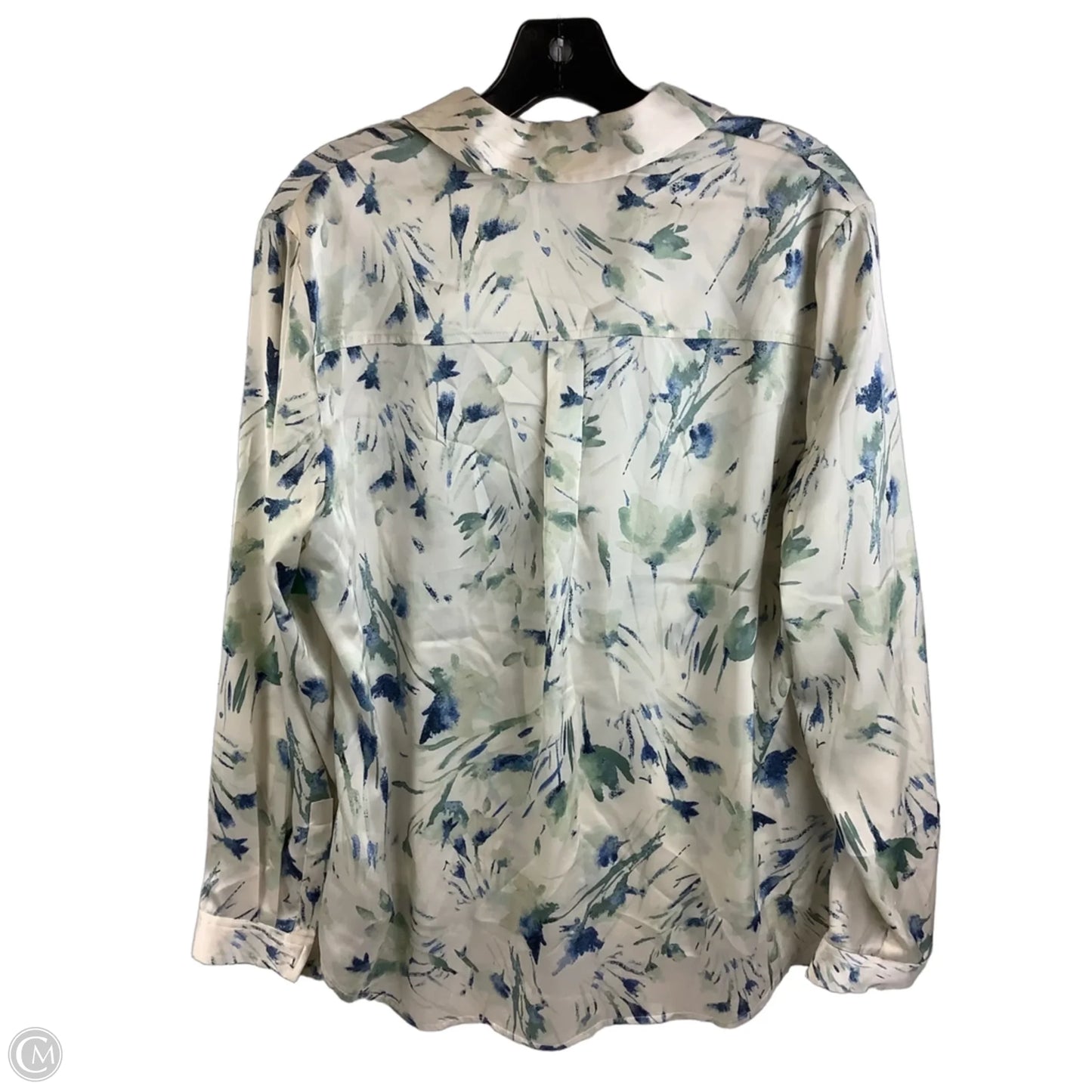 Top Long Sleeve By Clothes Mentor In Blue & Cream, Size: L