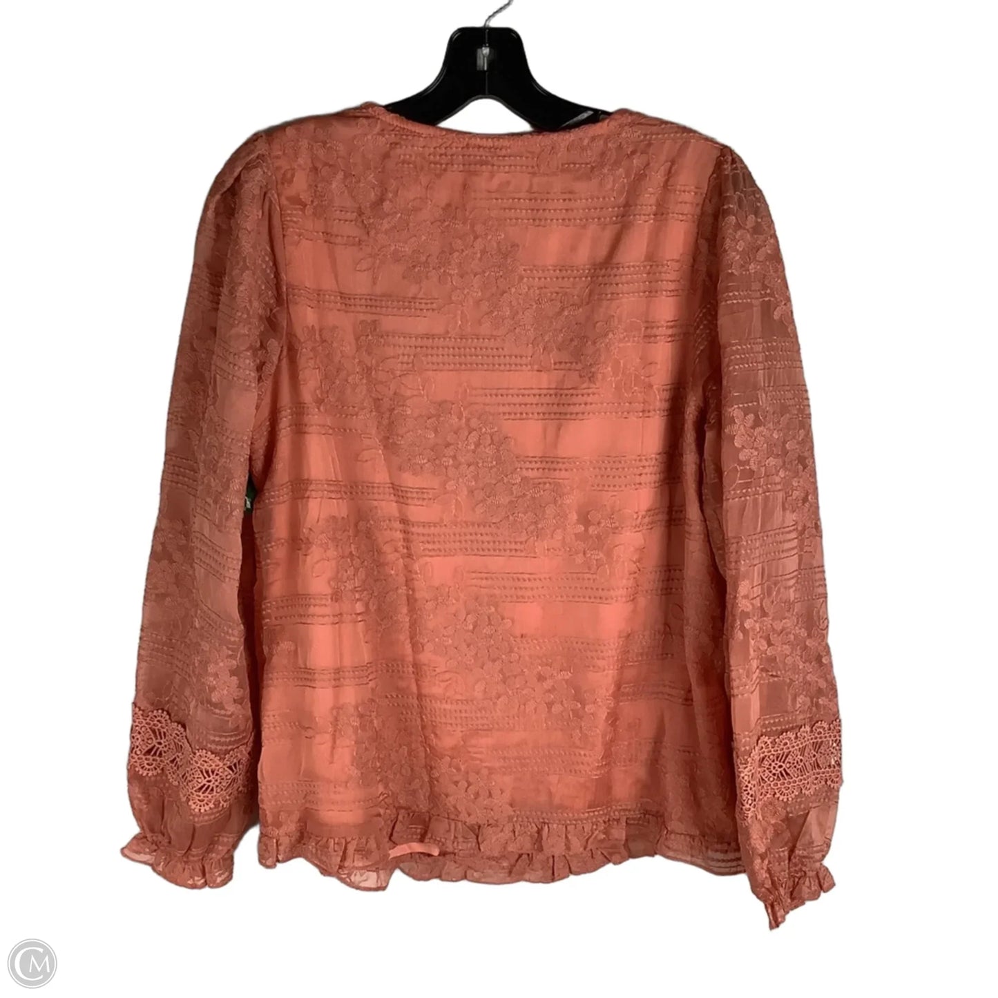 Top Long Sleeve By Cato In Coral, Size: M