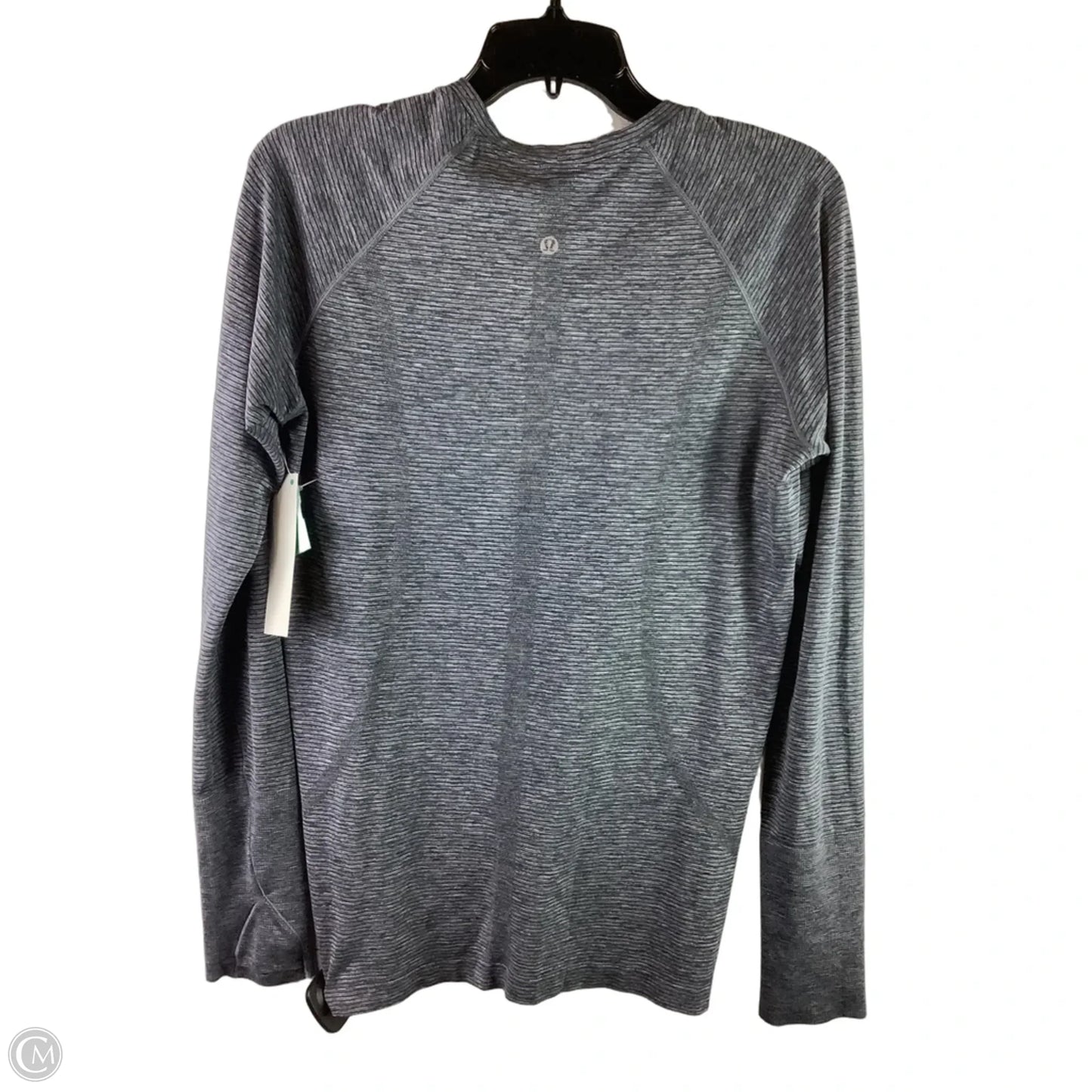 Athletic Top Long Sleeve Collar By Lululemon In Grey, Size: 12