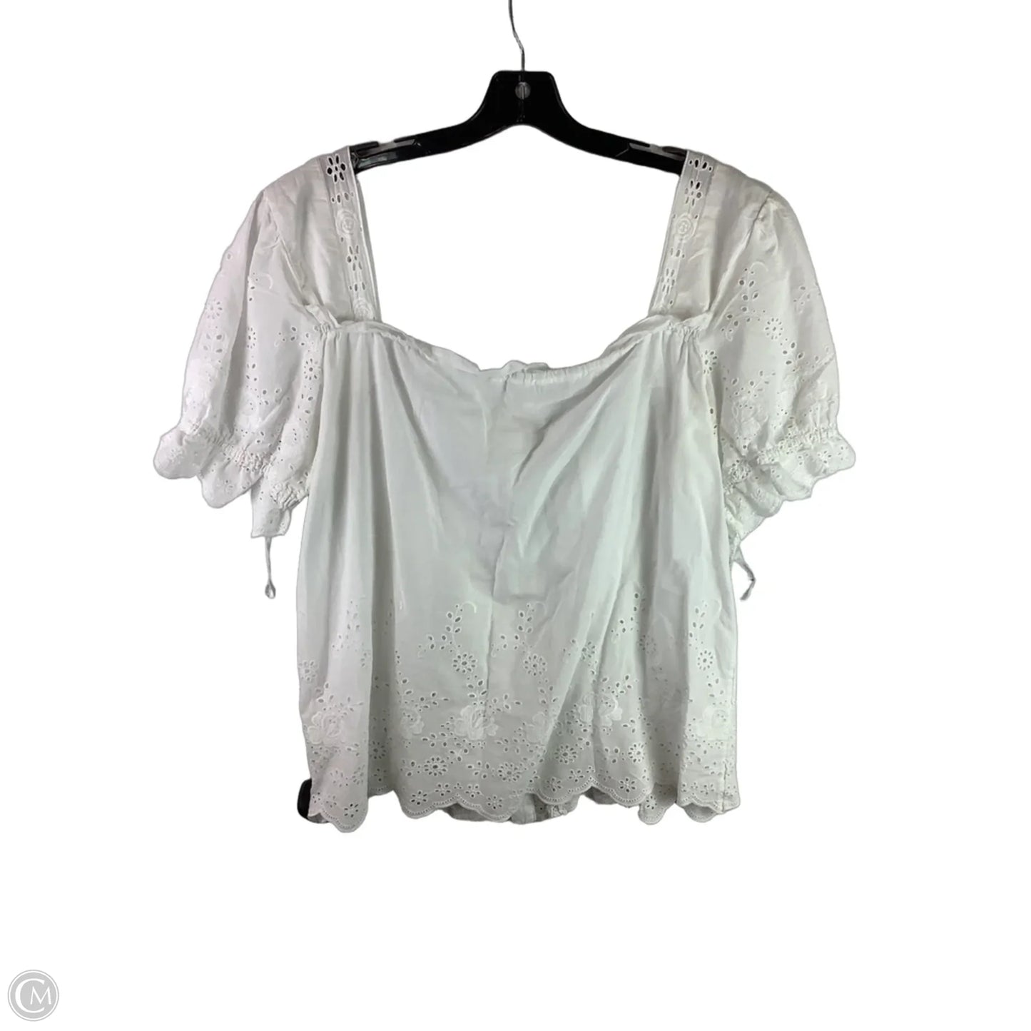 Top Short Sleeve By Anthropologie In White, Size: L