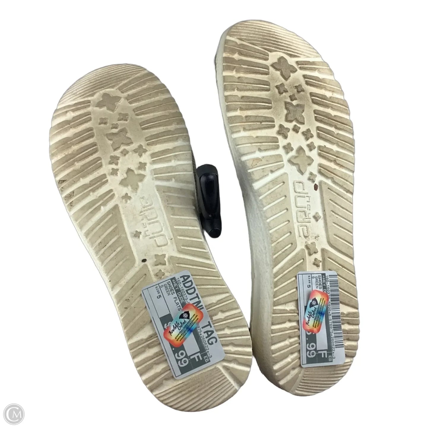 Shoes Flats By Hey Dude In Green, Size: 5