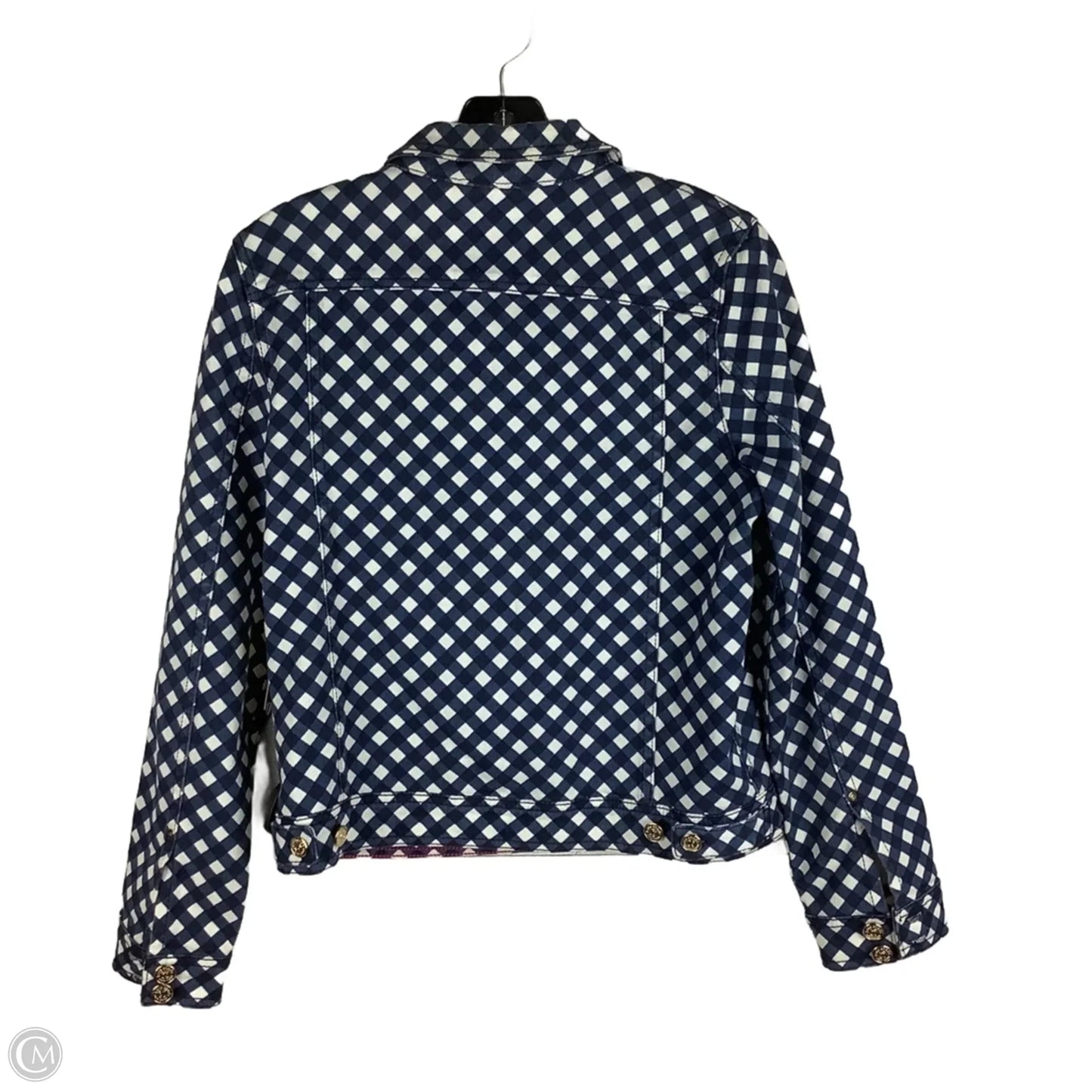 Jacket Designer By Kate Spade In Blue Denim, Size: M
