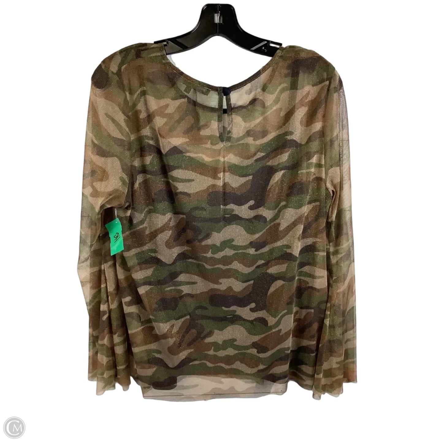 Top Long Sleeve By Eva Franco In Camouflage Print, Size: L