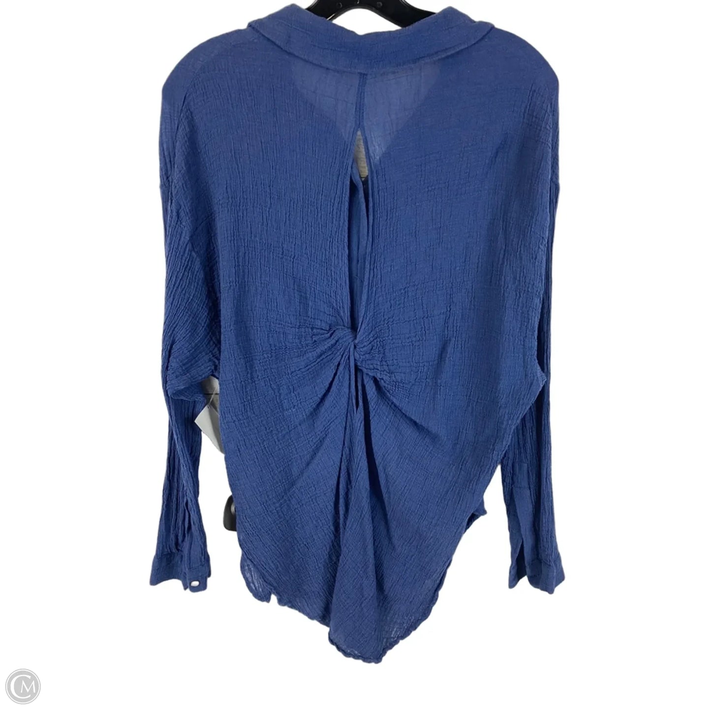 Top Long Sleeve By Zara In Blue, Size: L
