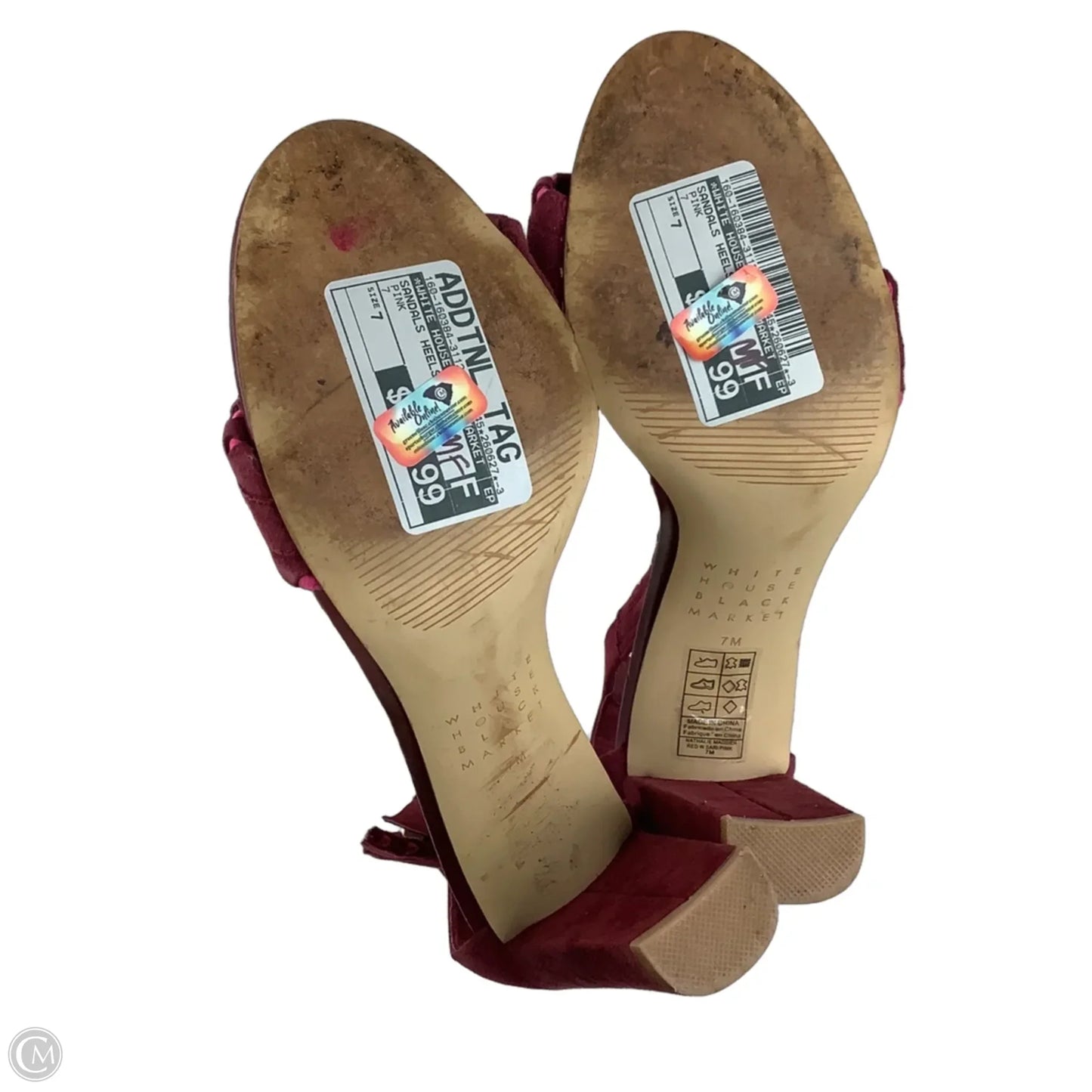 Sandals Heels Block By White House Black Market In Pink, Size: 7