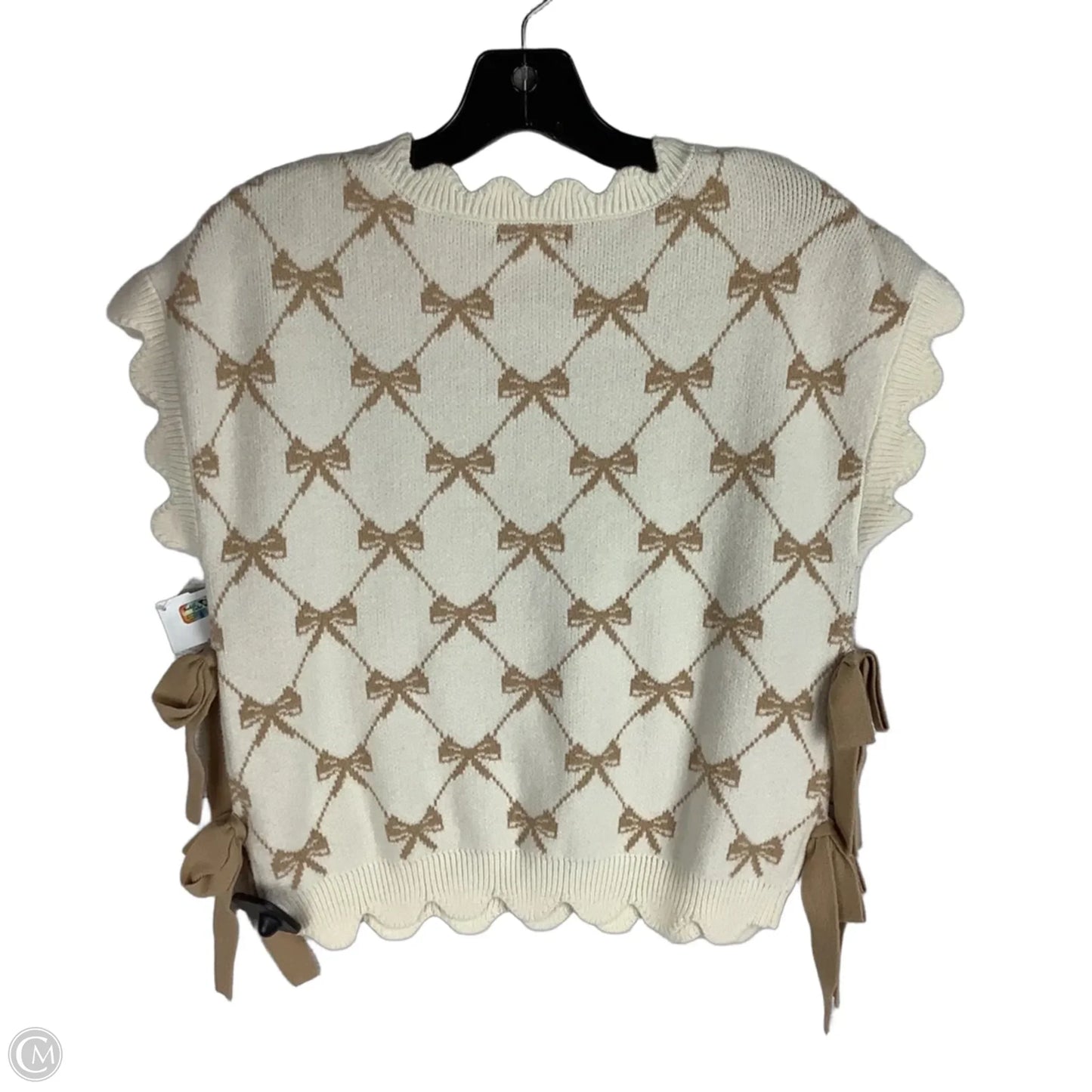 Vest Sweater By Blu Pepper In Cream, Size: M