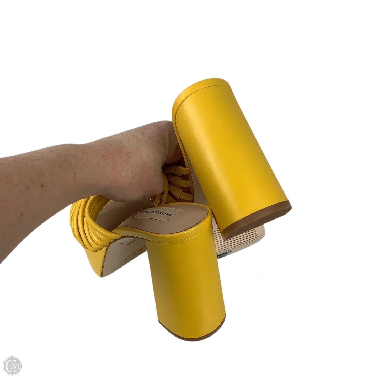 Sandals Heels Block By Antonio Melani In Yellow, Size: 6.5