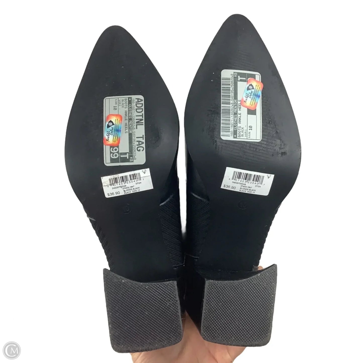 Boots Ankle Heels By Clothes Mentor In Black, Size: 10