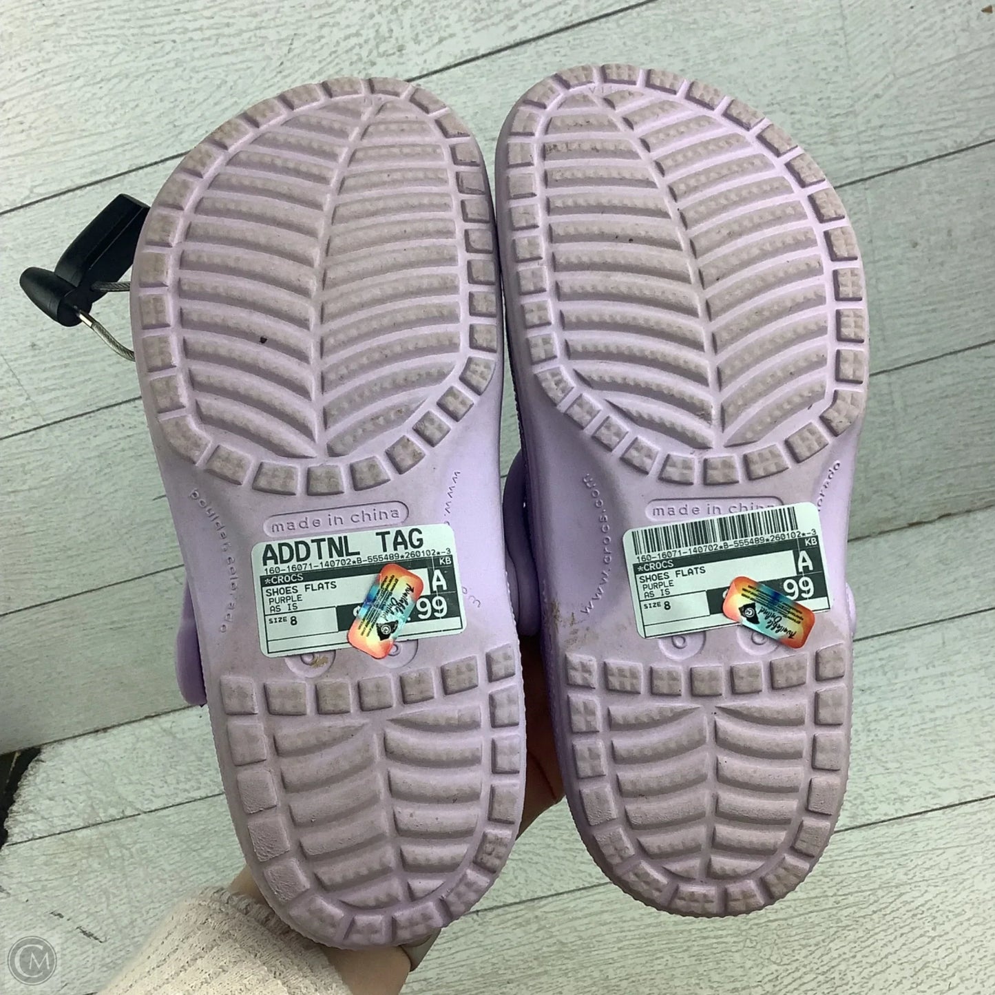 Shoes Flats By Crocs In Purple, Size: 8