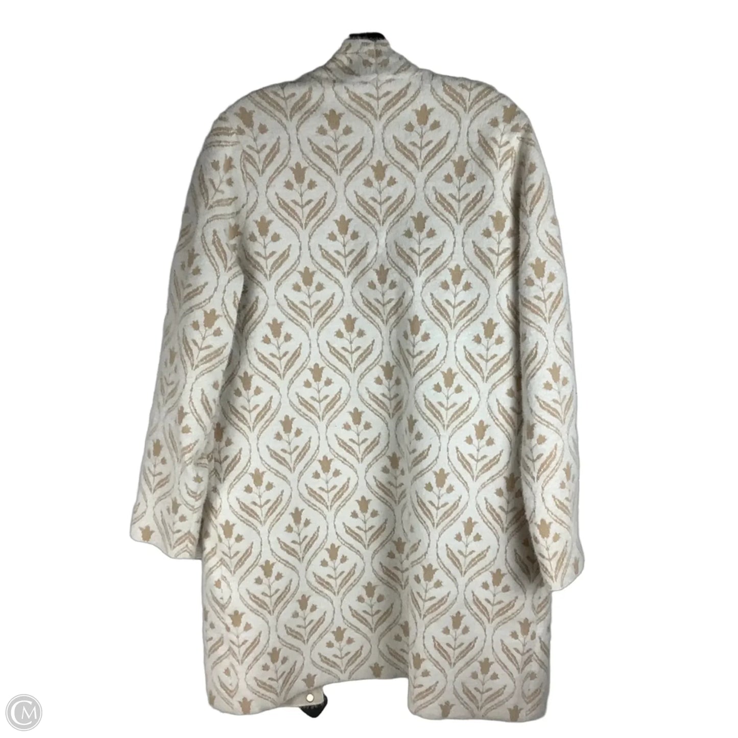 Sweater Cardigan By Elie Tahari In Cream & Tan, Size: L