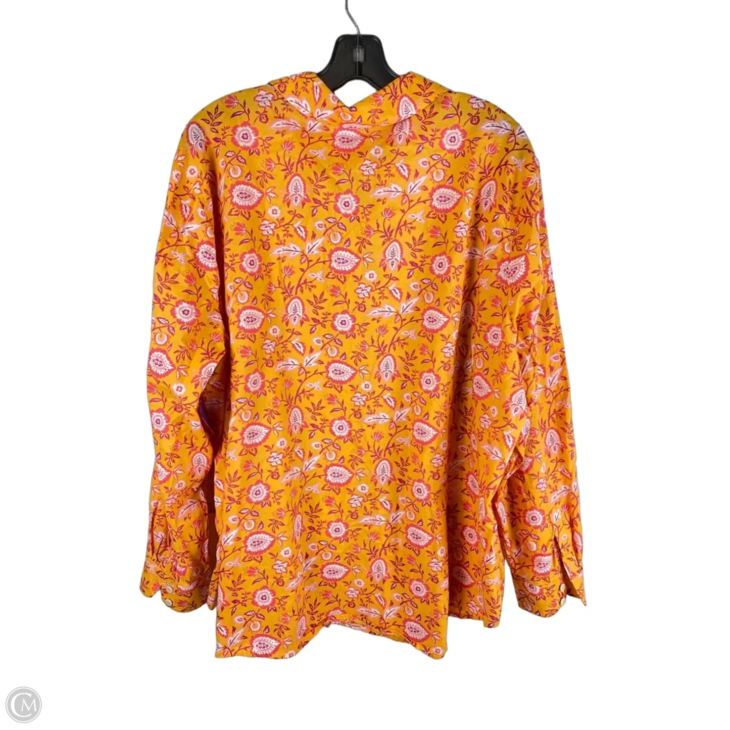 Top Long Sleeve By Talbots In Orange & Pink, Size: 3x