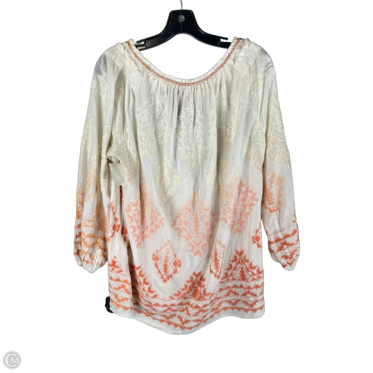 Top Long Sleeve By Calypso St Barth In Cream, Size: S