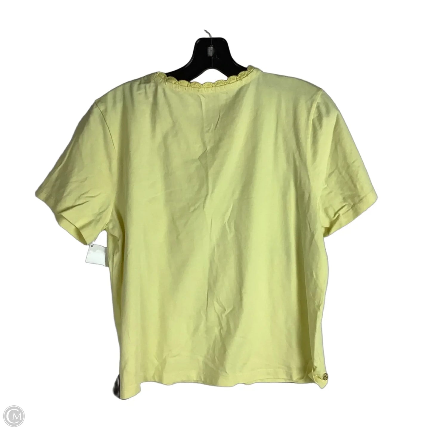 Top Short Sleeve Designer By Lilly Pulitzer In Yellow, Size: L