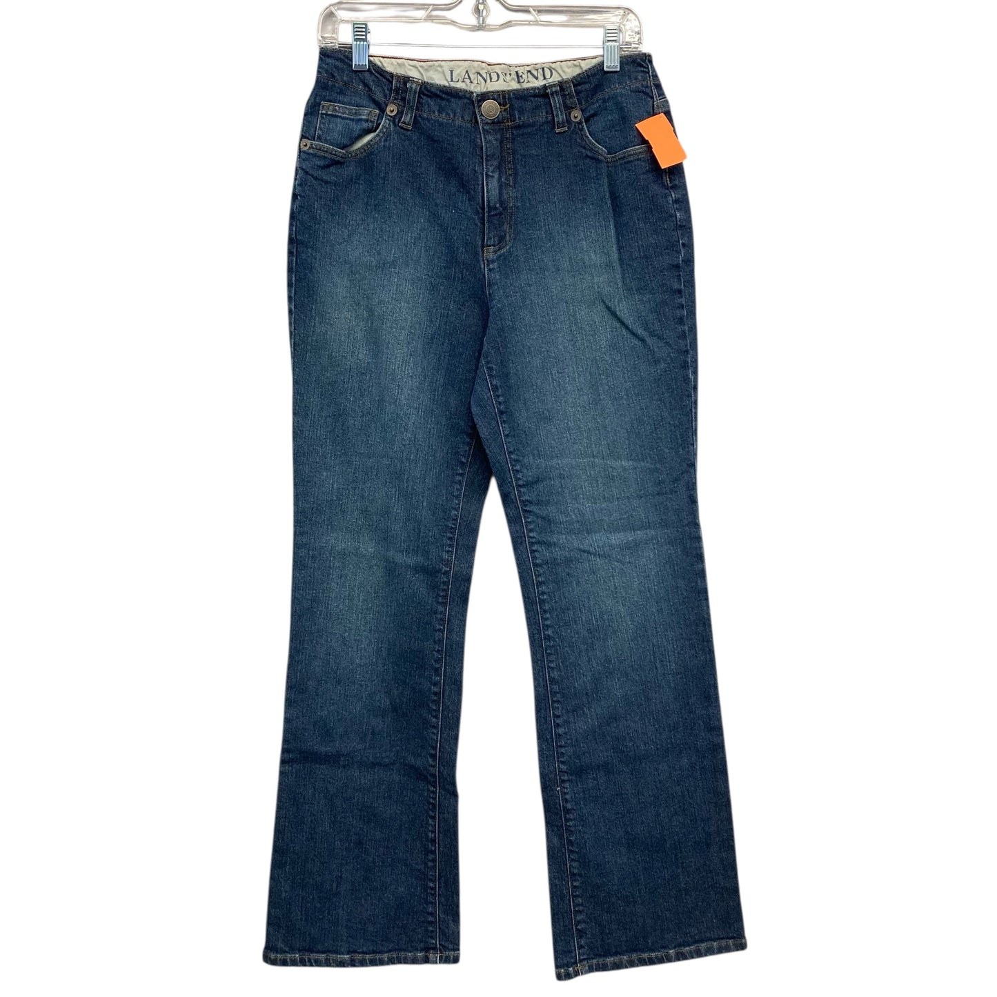 Jeans Boot Cut By Lands End In Blue Denim, Size:10