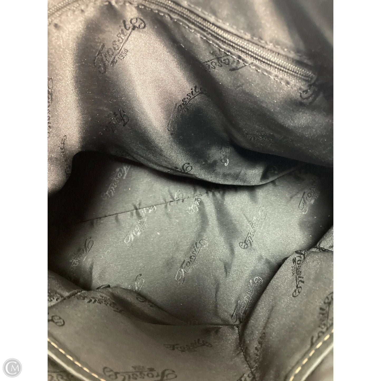 Handbag Leather By Fossil, Size: Medium