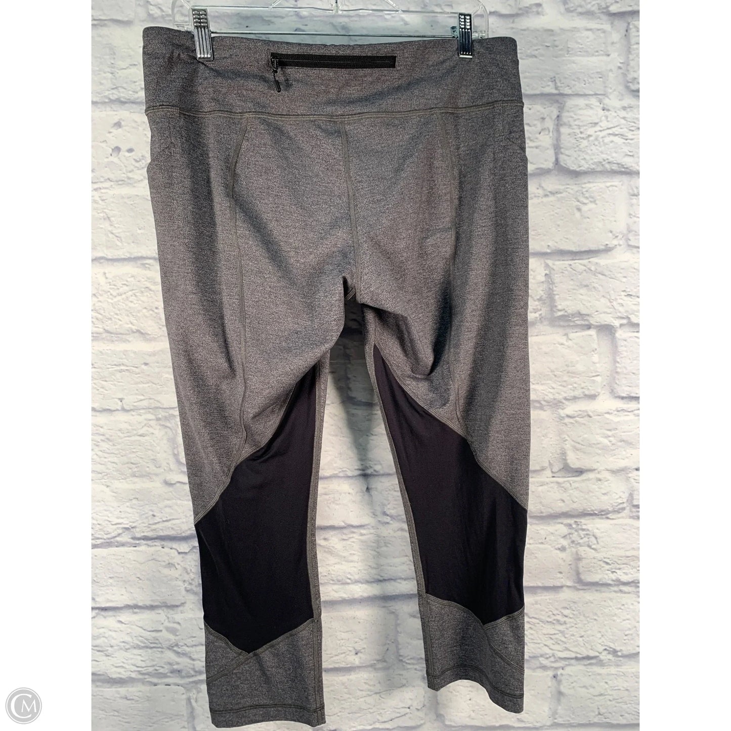 Athletic Leggings By Lululemon In Black & Grey, Size: L