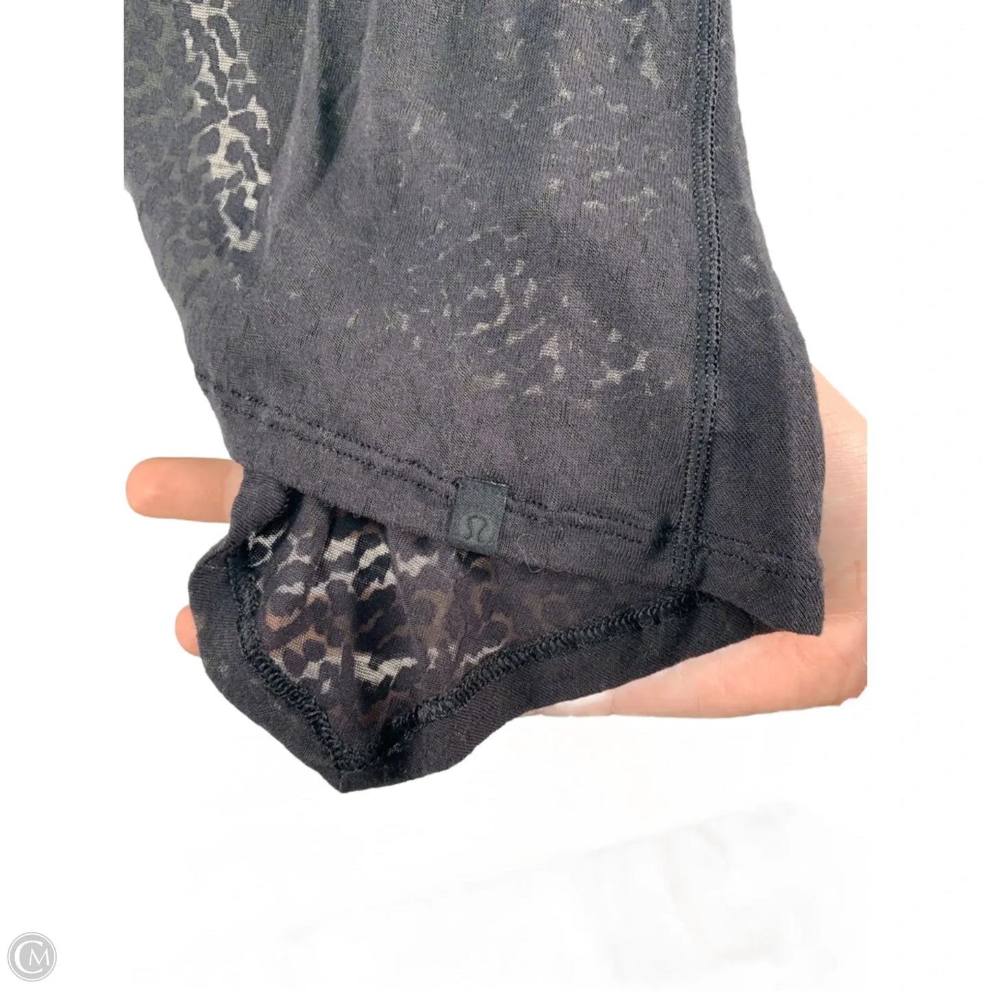 Athletic Top Short Sleeve By Lululemon In Black, Size: S