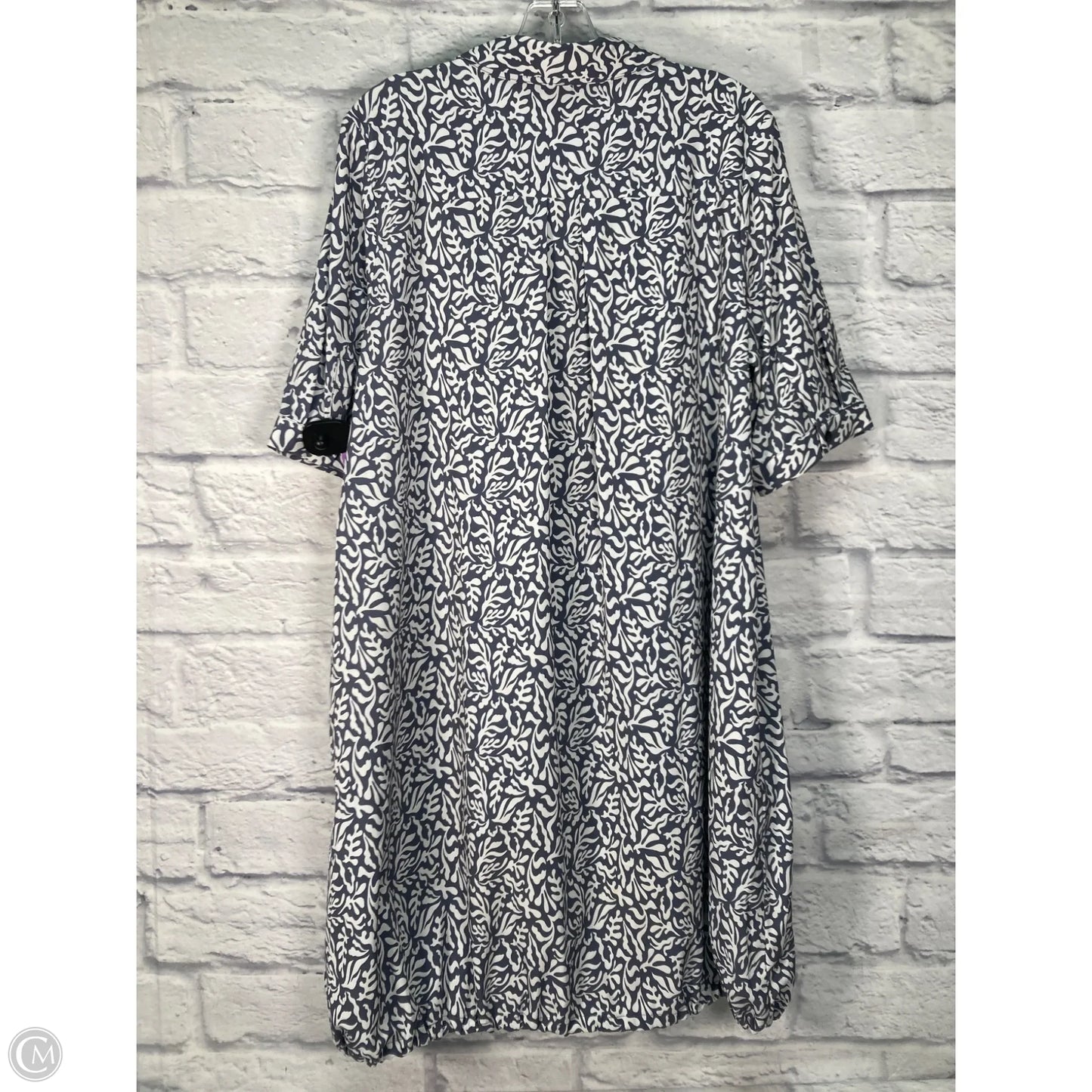 Athletic Dress By Chicos In Grey & White, Size: L