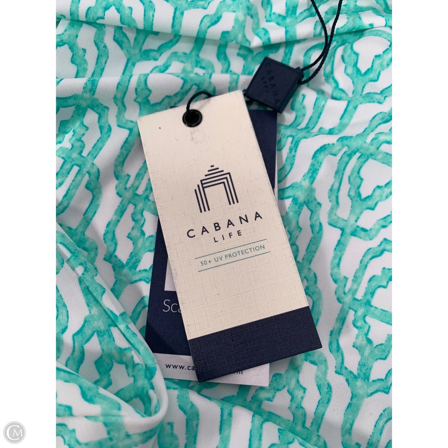 Dress Casual Short By Cabana Life In Green & White, Size: M