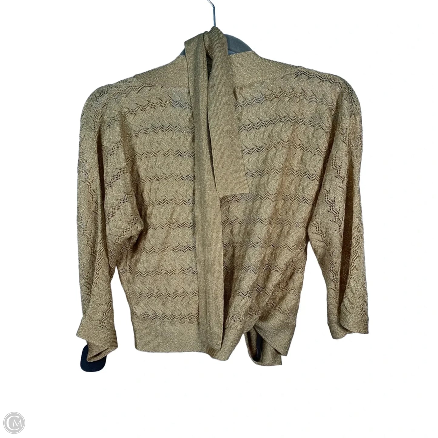 Top 3/4 Sleeve Designer By Diane Von Furstenberg In Gold, Size: M