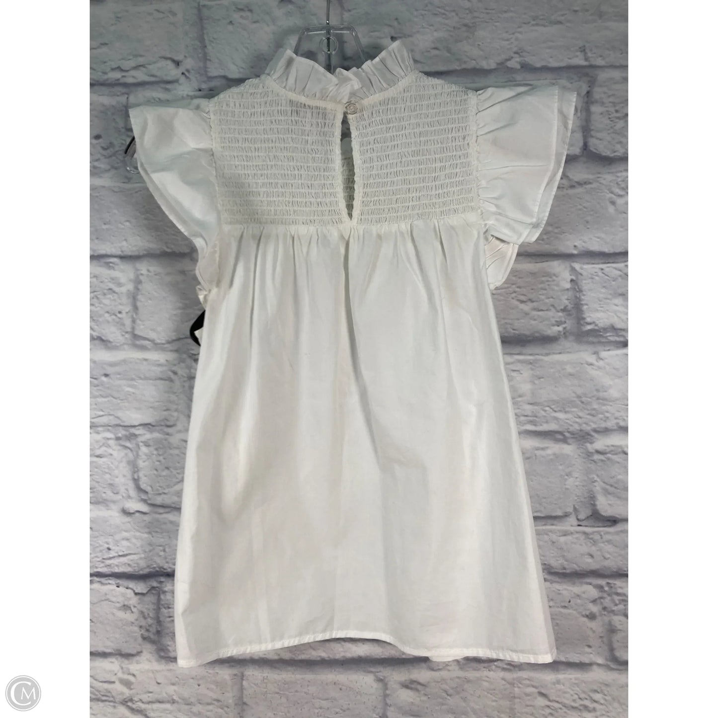 Top Short Sleeve By Anthropologie In White, Size: S