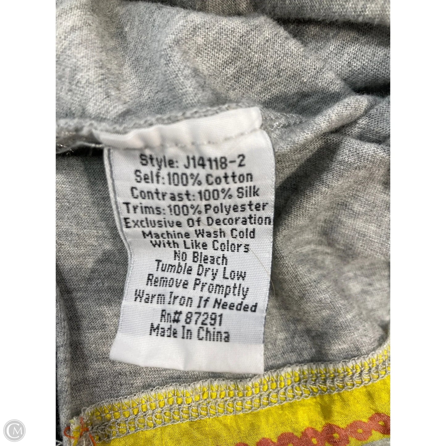 Top Short Sleeve By Johnny Was In Grey, Size: S