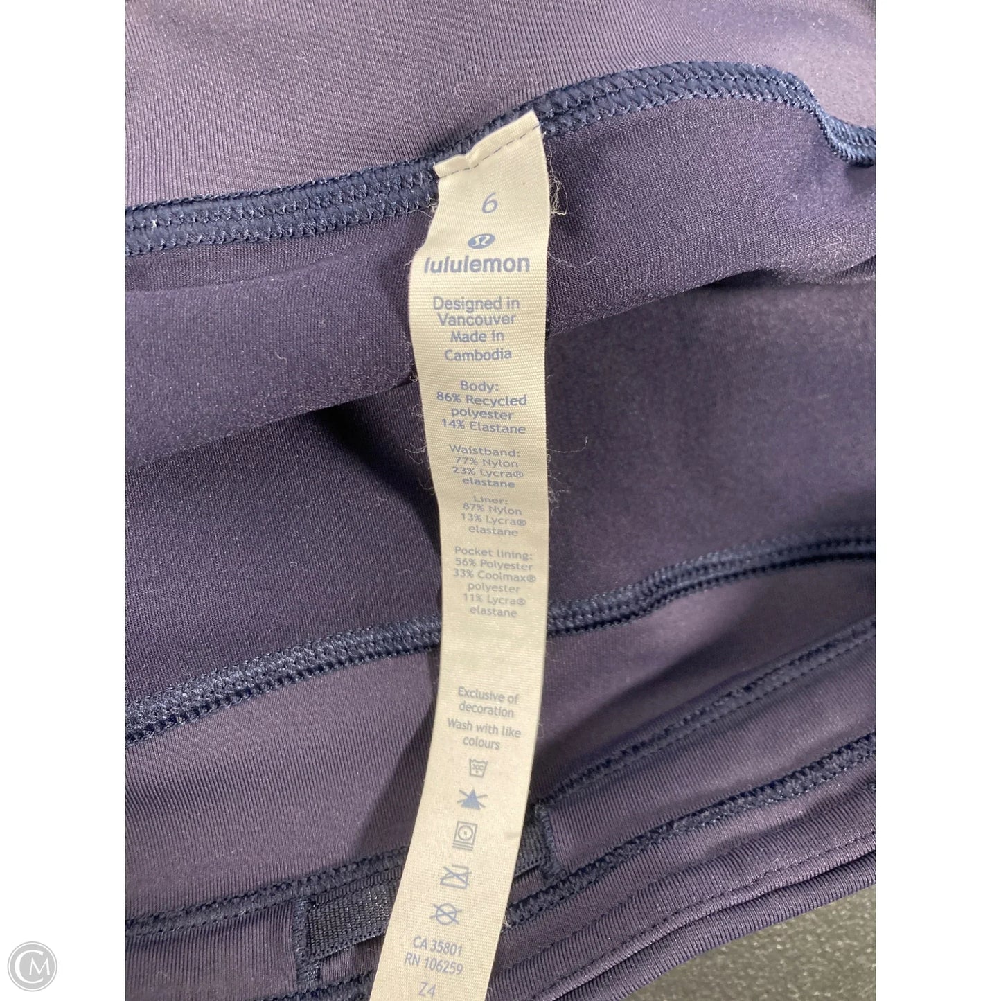 Athletic Skort By Lululemon In Blue, Size: 6