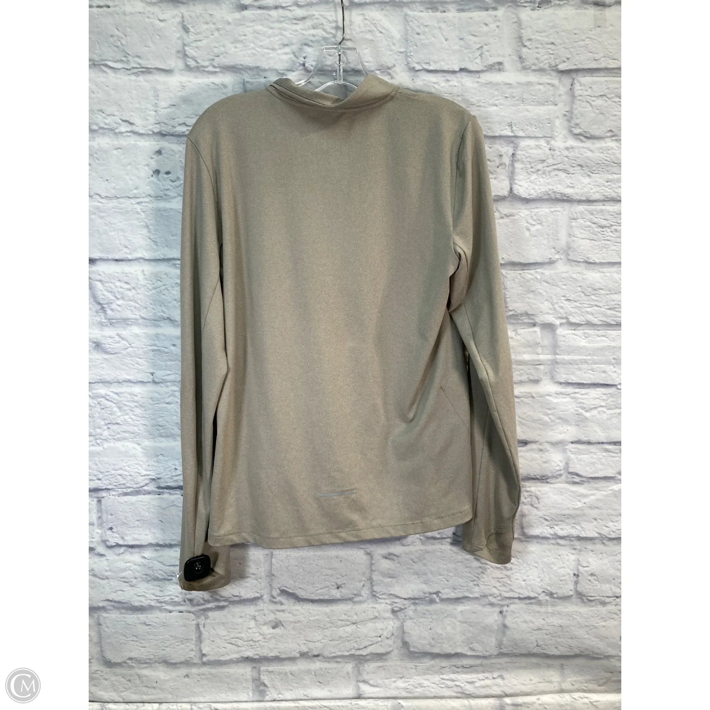 Athletic Top Long Sleeve Collar By The North Face In Beige, Size: L