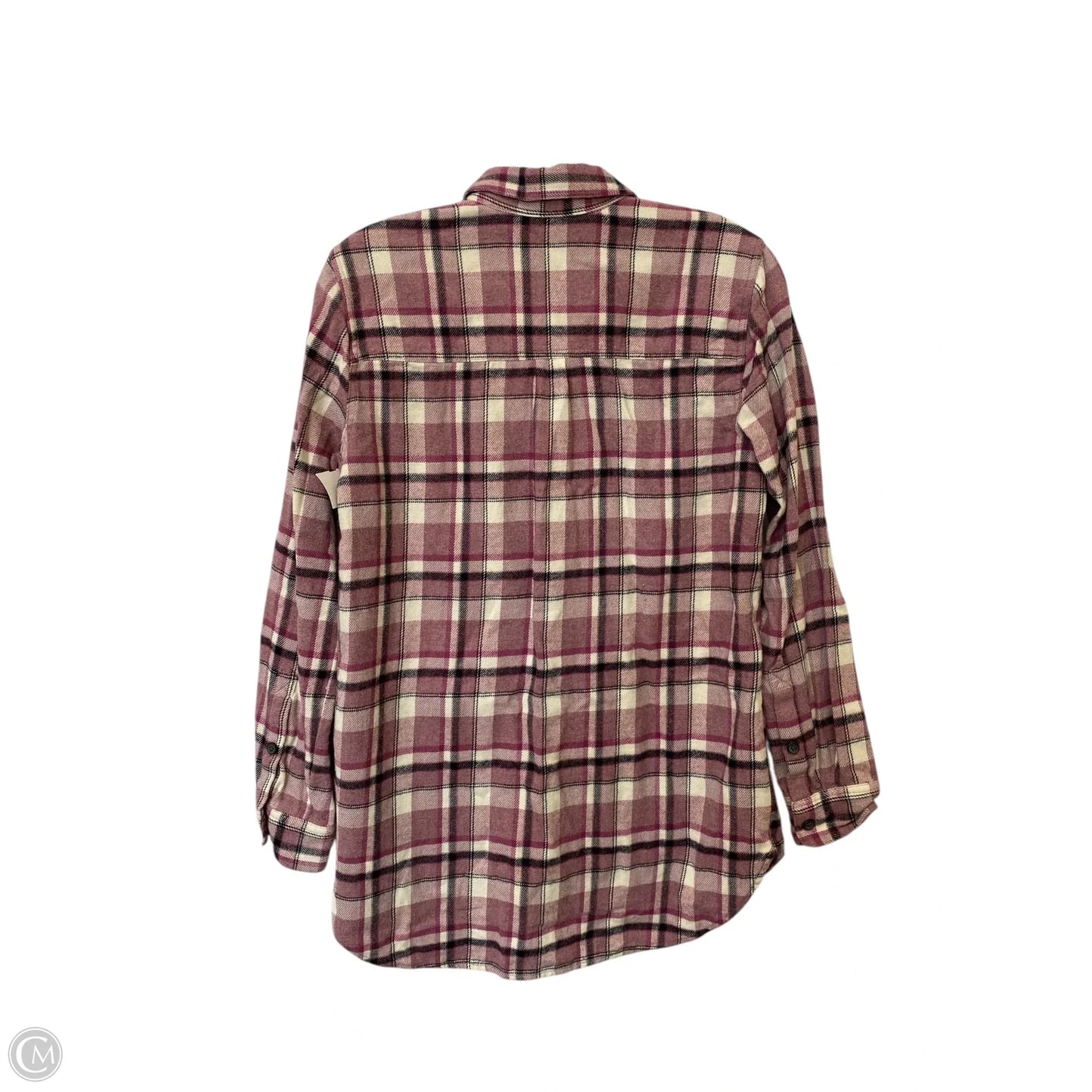 Top Long Sleeve By Madewell In Plaid Pattern, Size: Xs
