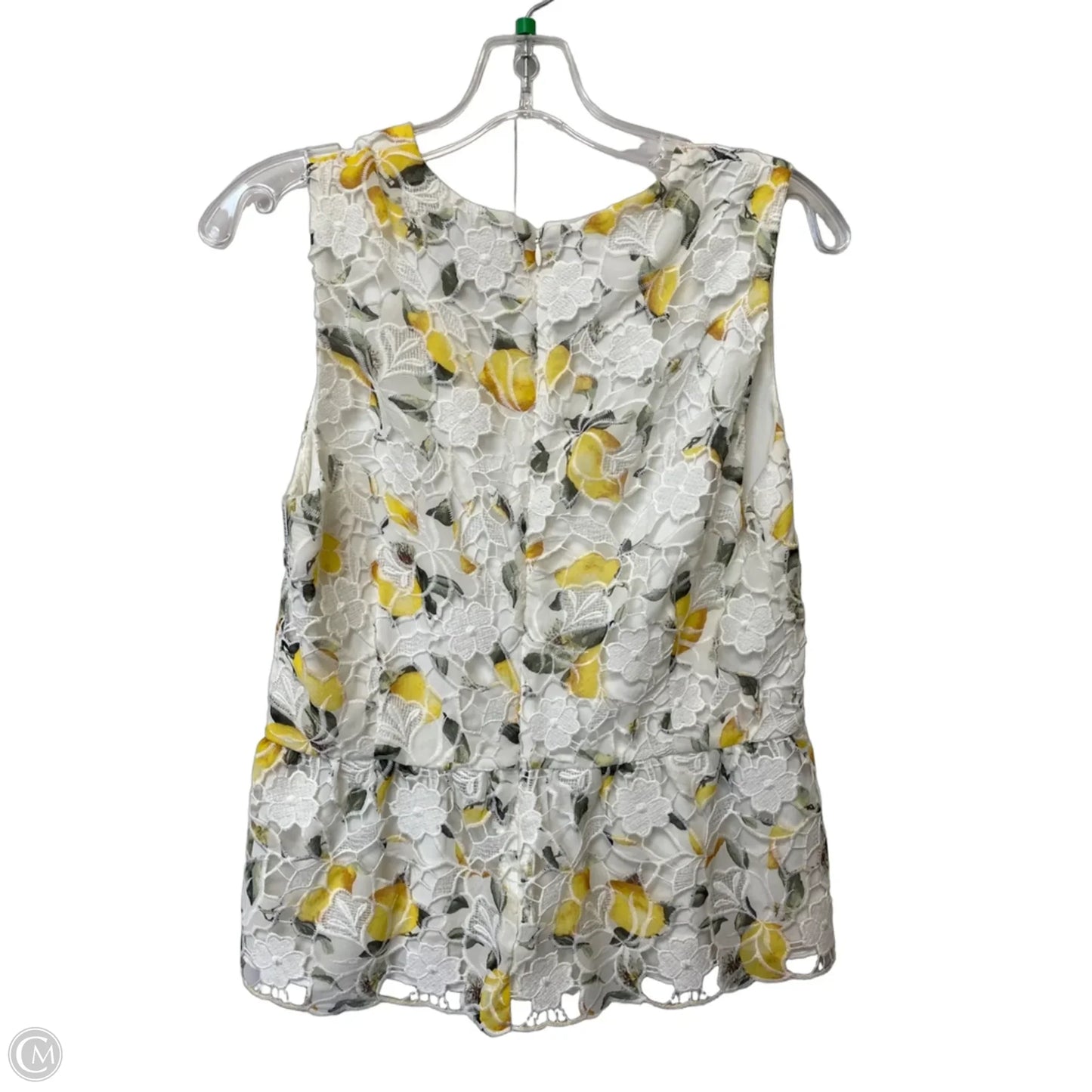 Top Sleeveless By White House Black Market In White & Yellow, Size: 4