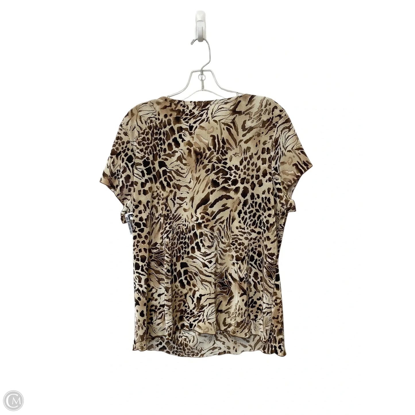 Top Short Sleeve Basic By Dressbarn In Animal Print, Size: 2x