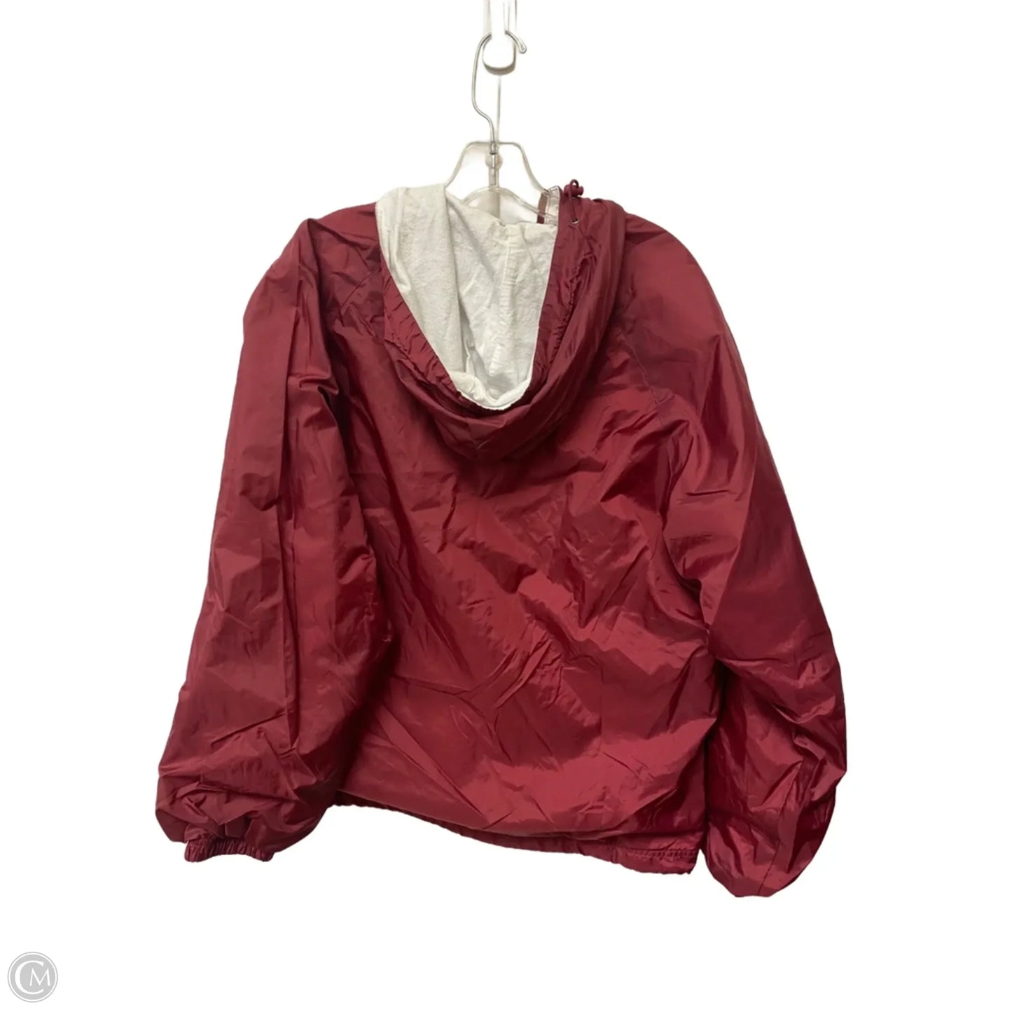 Coat Raincoat By Clothes Mentor In Maroon, Size: M