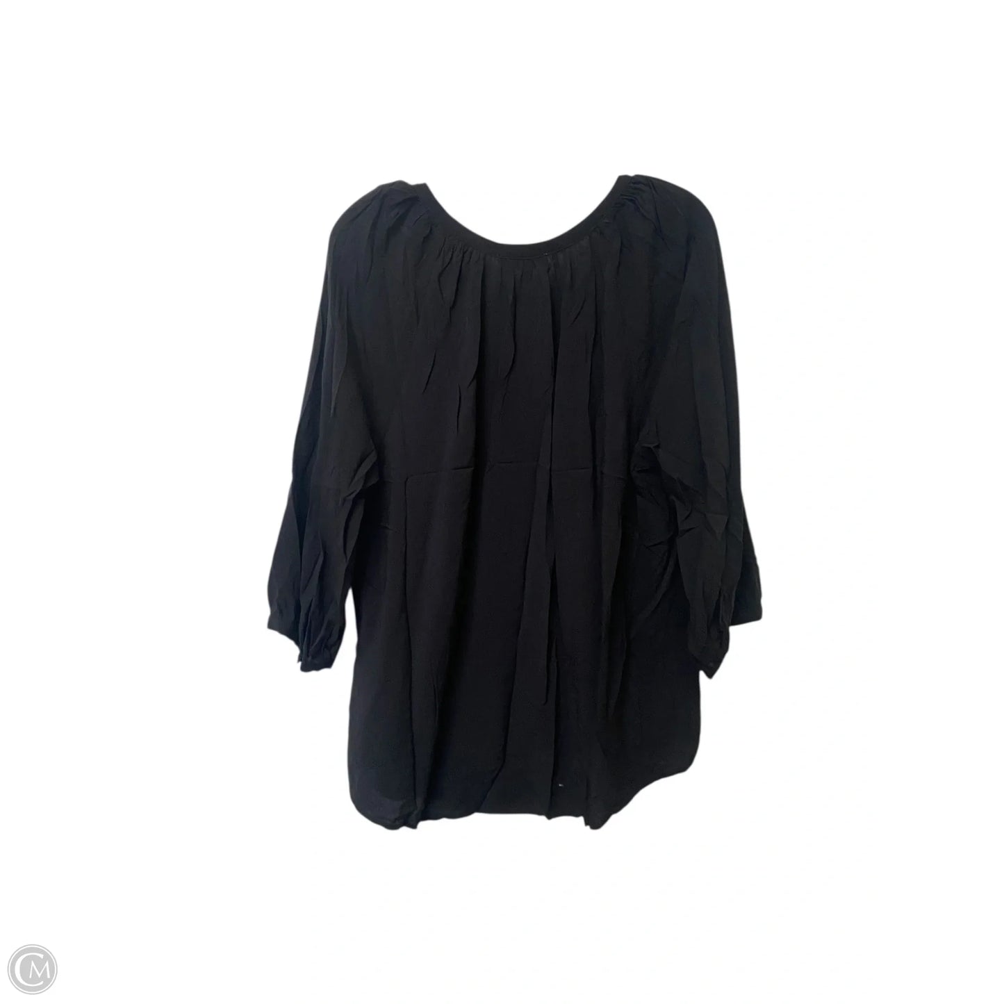 Top Long Sleeve Basic By Adrienne Vittadini In Black, Size: 1x