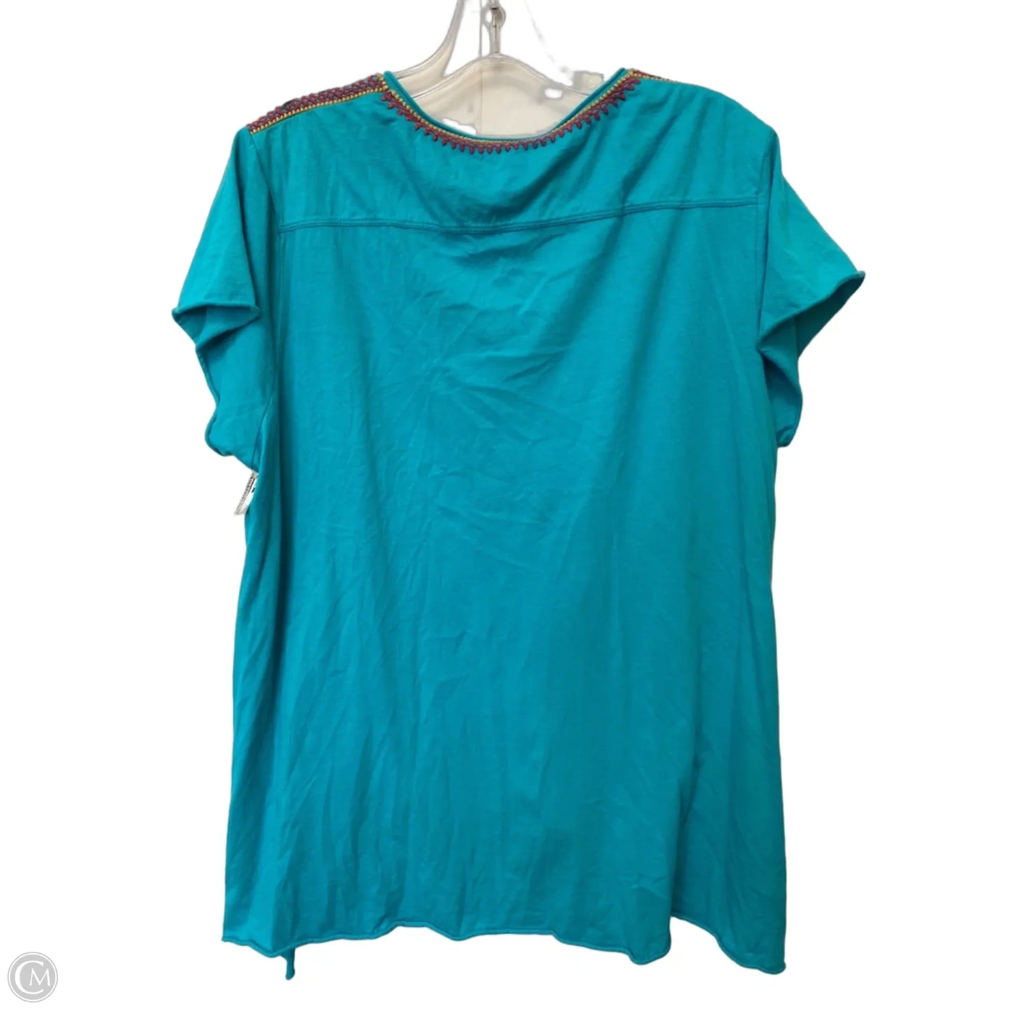 Top Short Sleeve By Johnny Was In Blue, Size: L