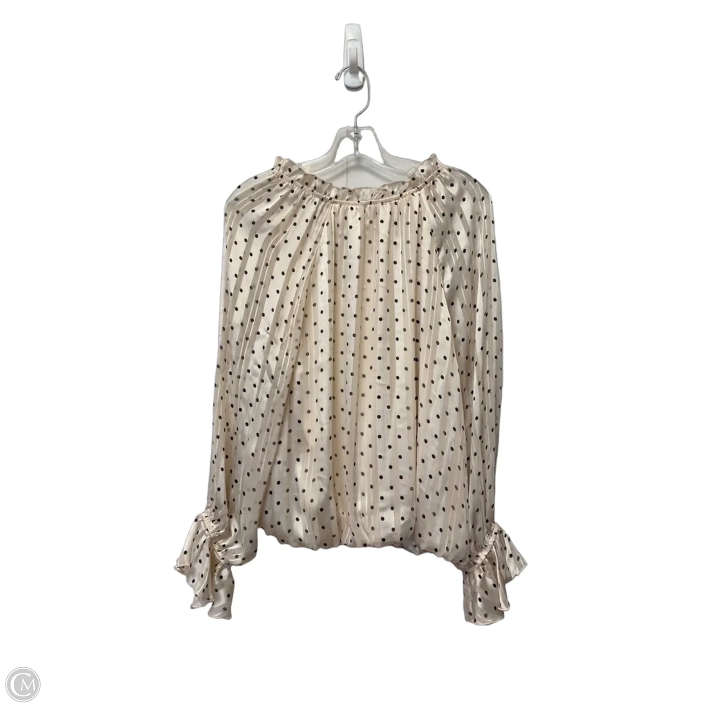 Top Long Sleeve By Adrianna Papell In Polkadot Pattern, Size: S