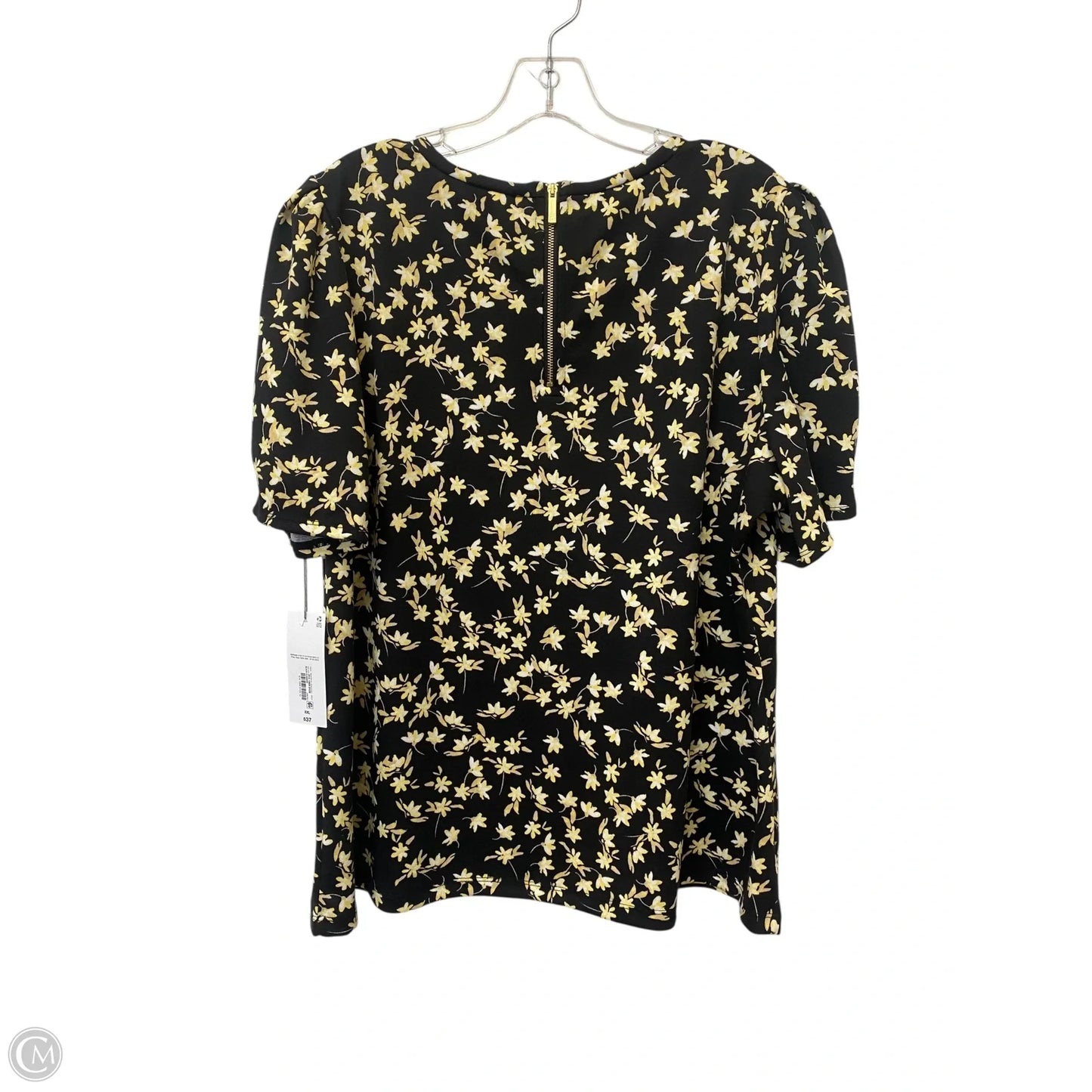 Top Short Sleeve By Liz Claiborne In Floral Print, Size: Xxl