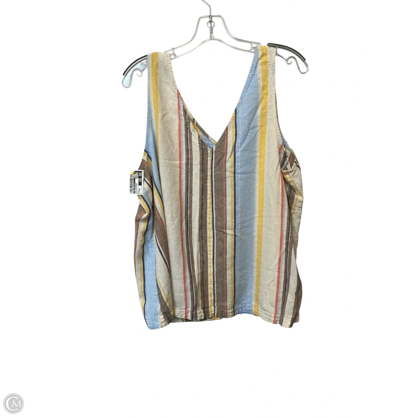 Top Sleeveless By Time And Tru In Striped Pattern, Size: Xxl