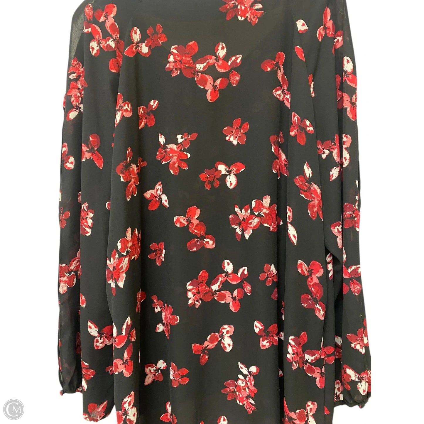 Top Long Sleeve By Roz And Ali In Floral Print, Size: 2x