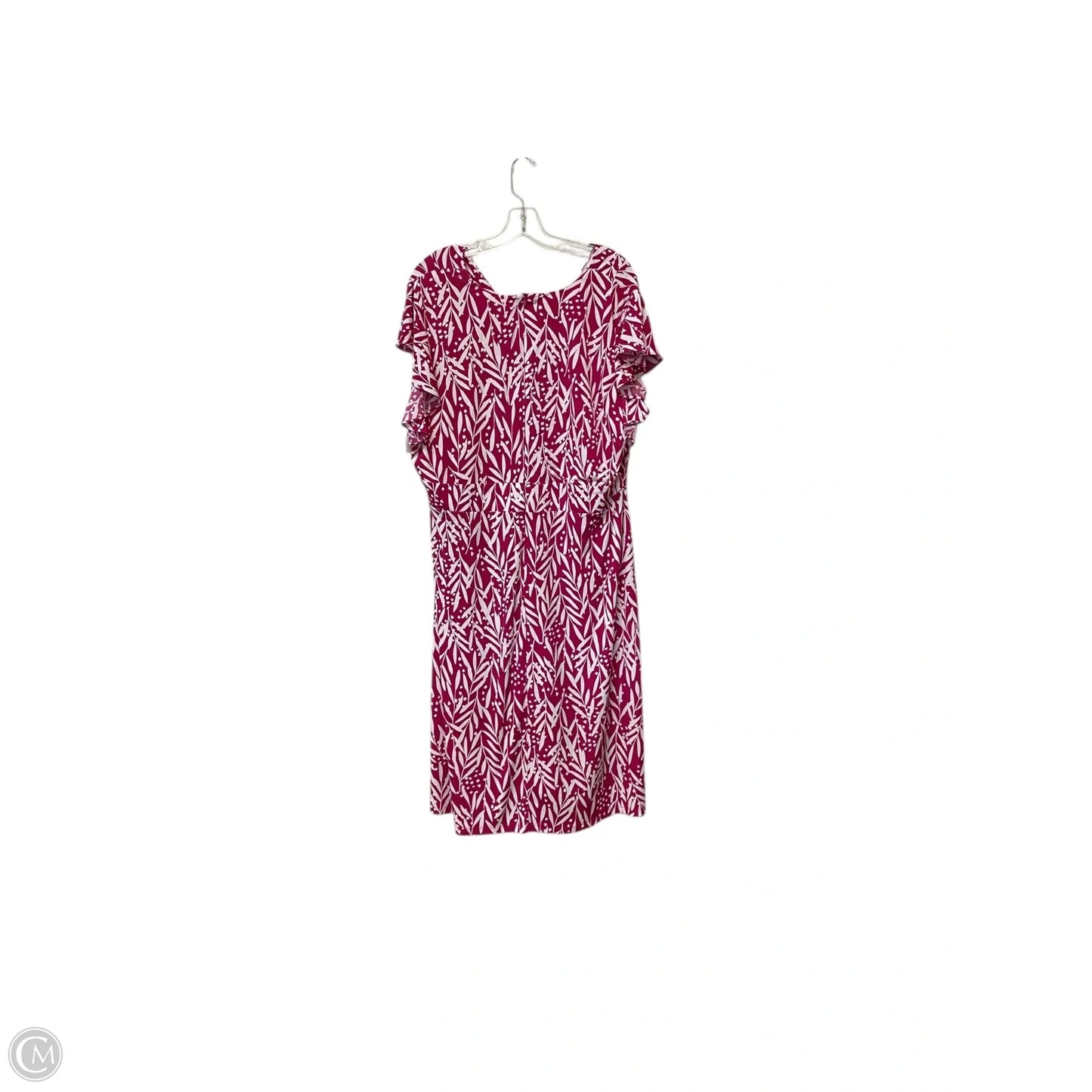 Dress Casual Midi By London Times In Pink & White, Size: Xxl
